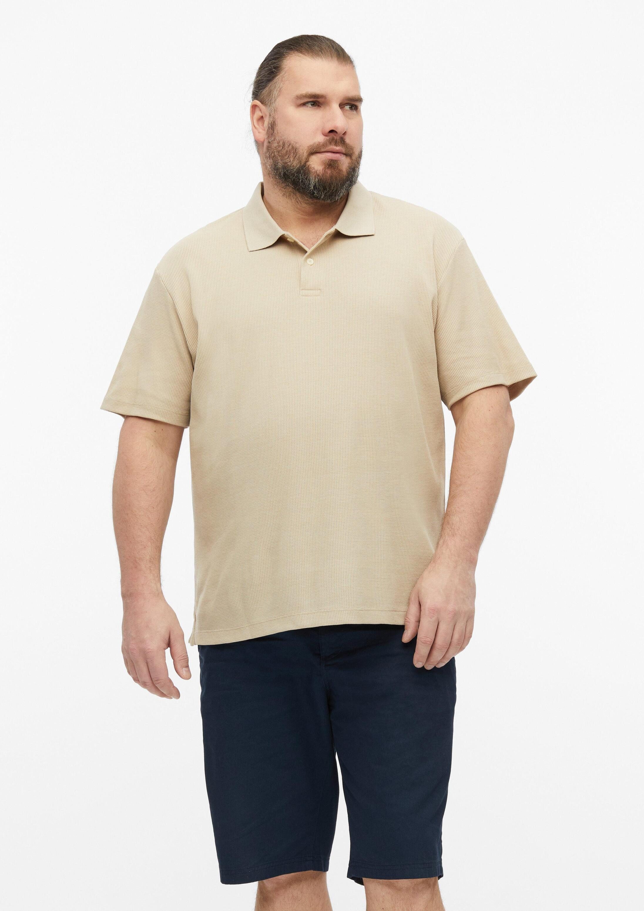 s.Oliver Kurzarmshirt Polo-Shirt Poloshirt aus Waffelpiqué