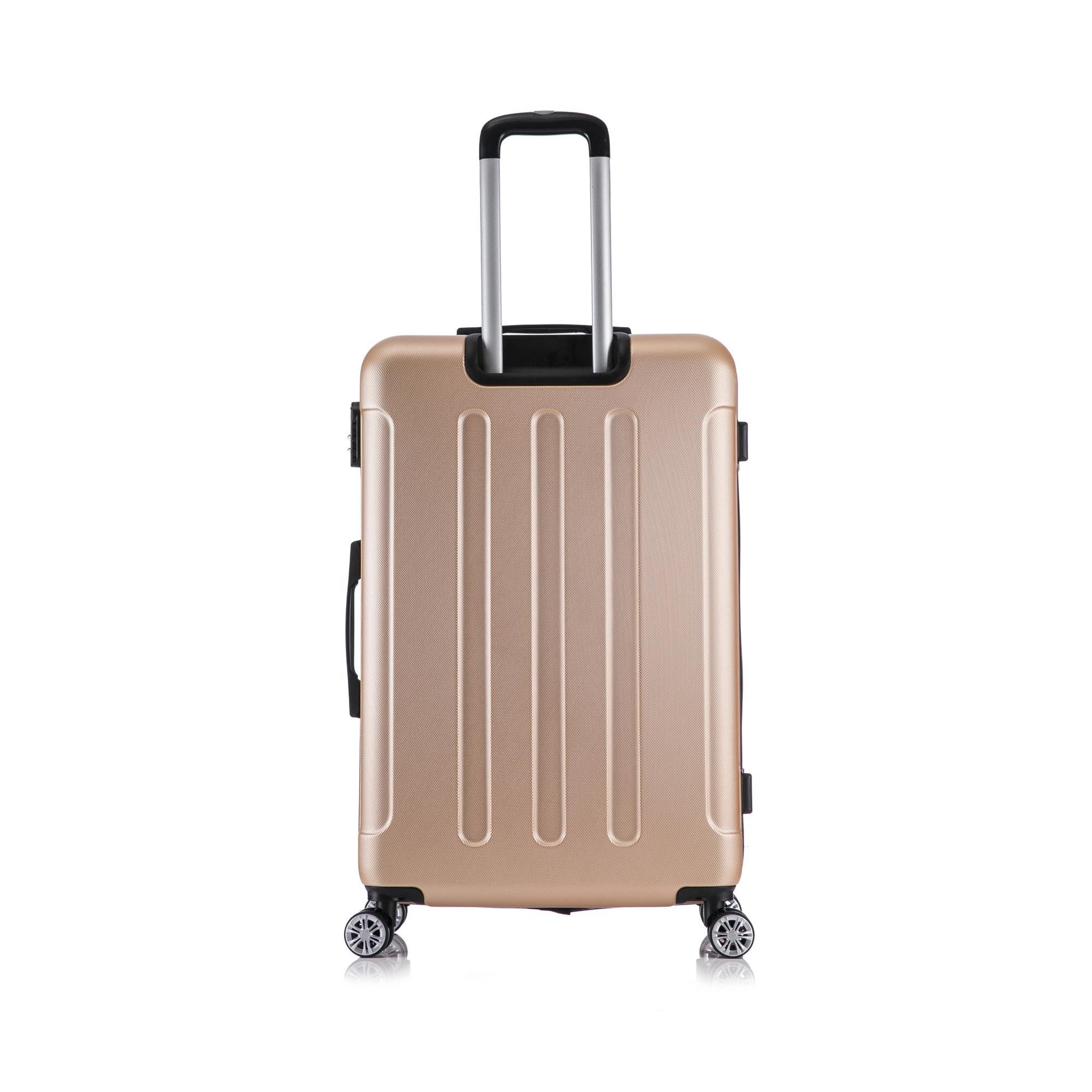 Flexot Hartschalen-Trolley F-2045 Kofferset, 360° Rollen, robuster Reisekoffer, Bordcase, 4 Rollen, Robuster und moderner Koffer mit vier 360° Rollen und Zahlenschloss
