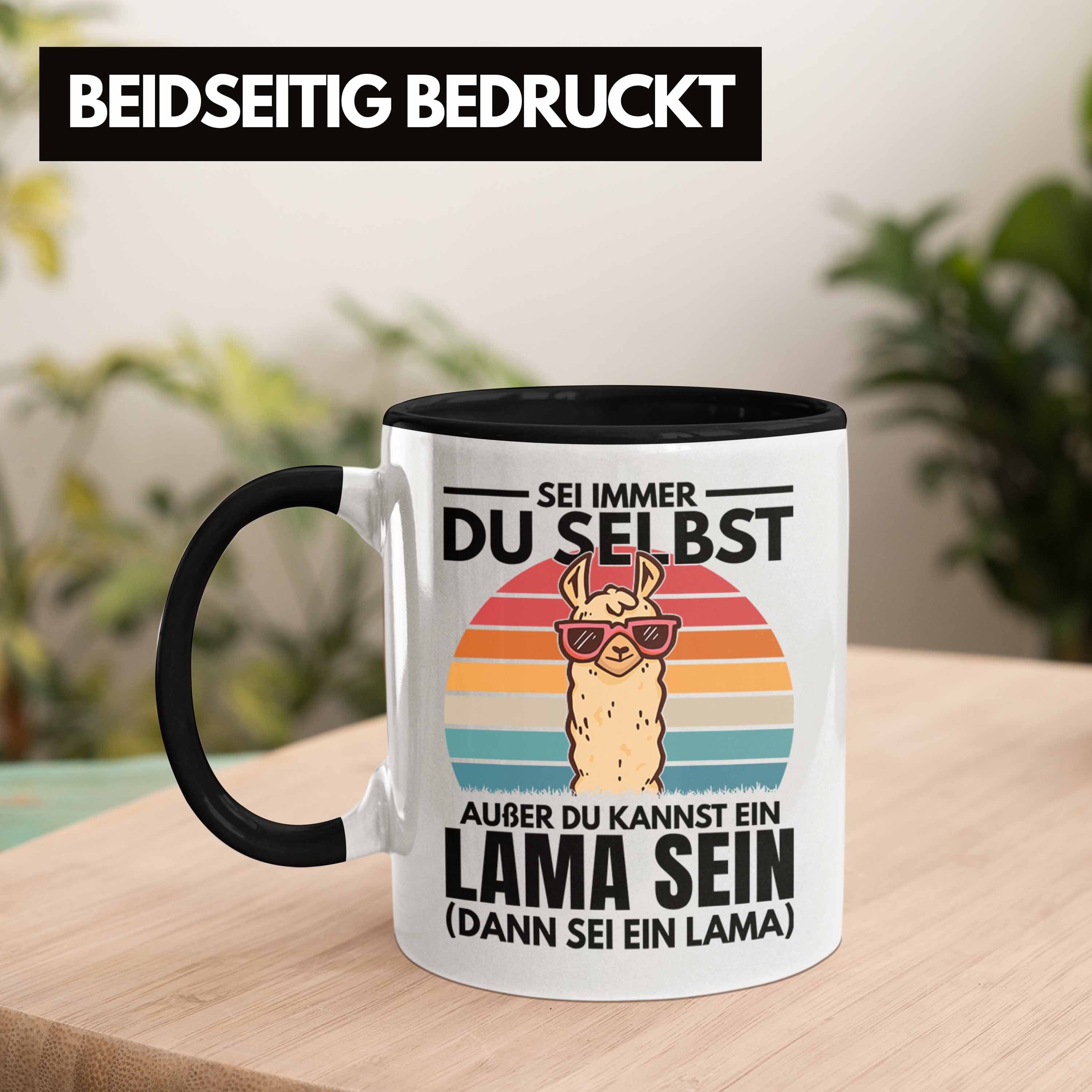 Trendation Tasse Geschenk Immer - Lama-Liebhaber Selbst Alpaka Tasse Geschenkidee Trendation Du Sei Schwarz Frauen Llama