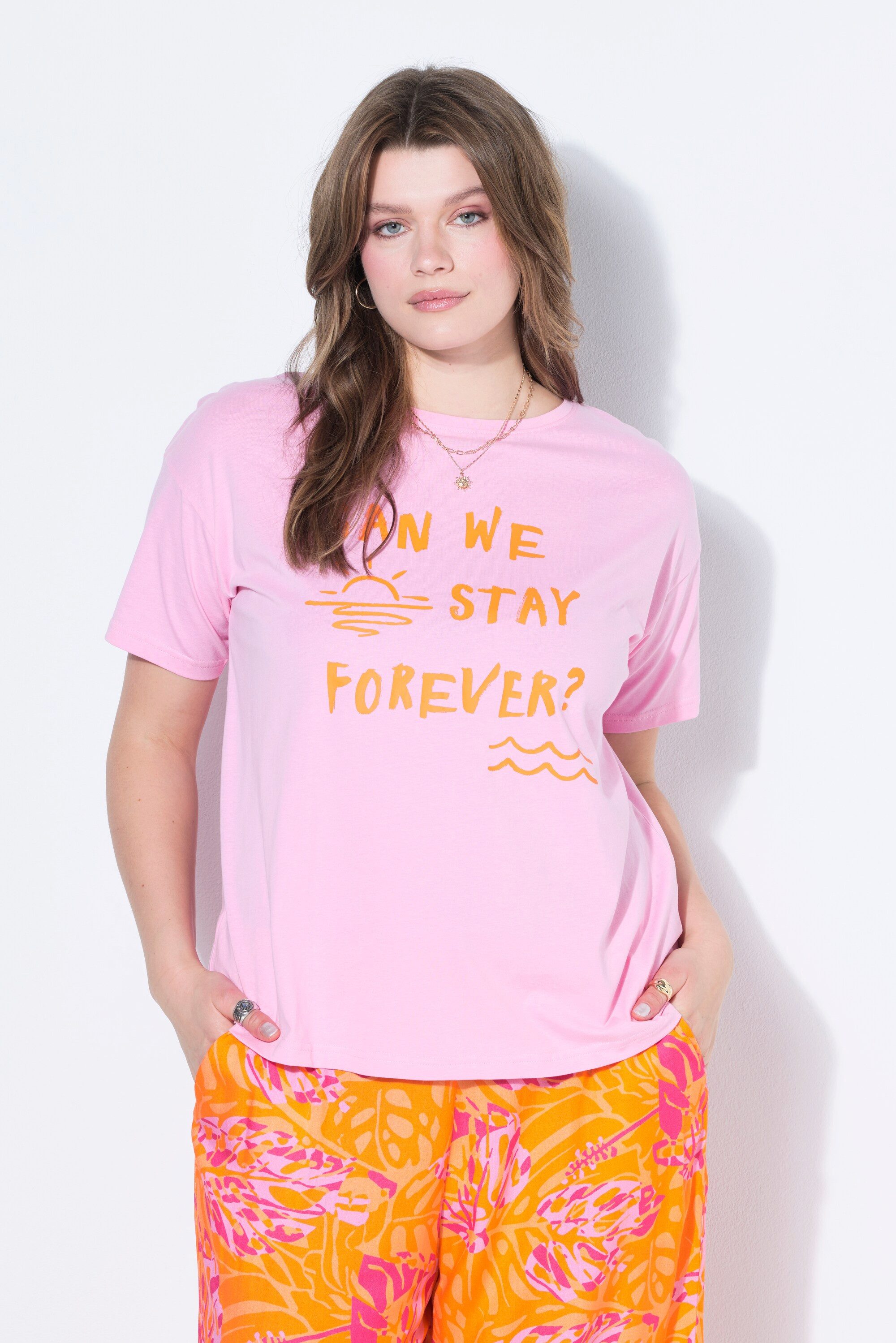T-Shirt T-Shirt oversized Motiv mit Statement