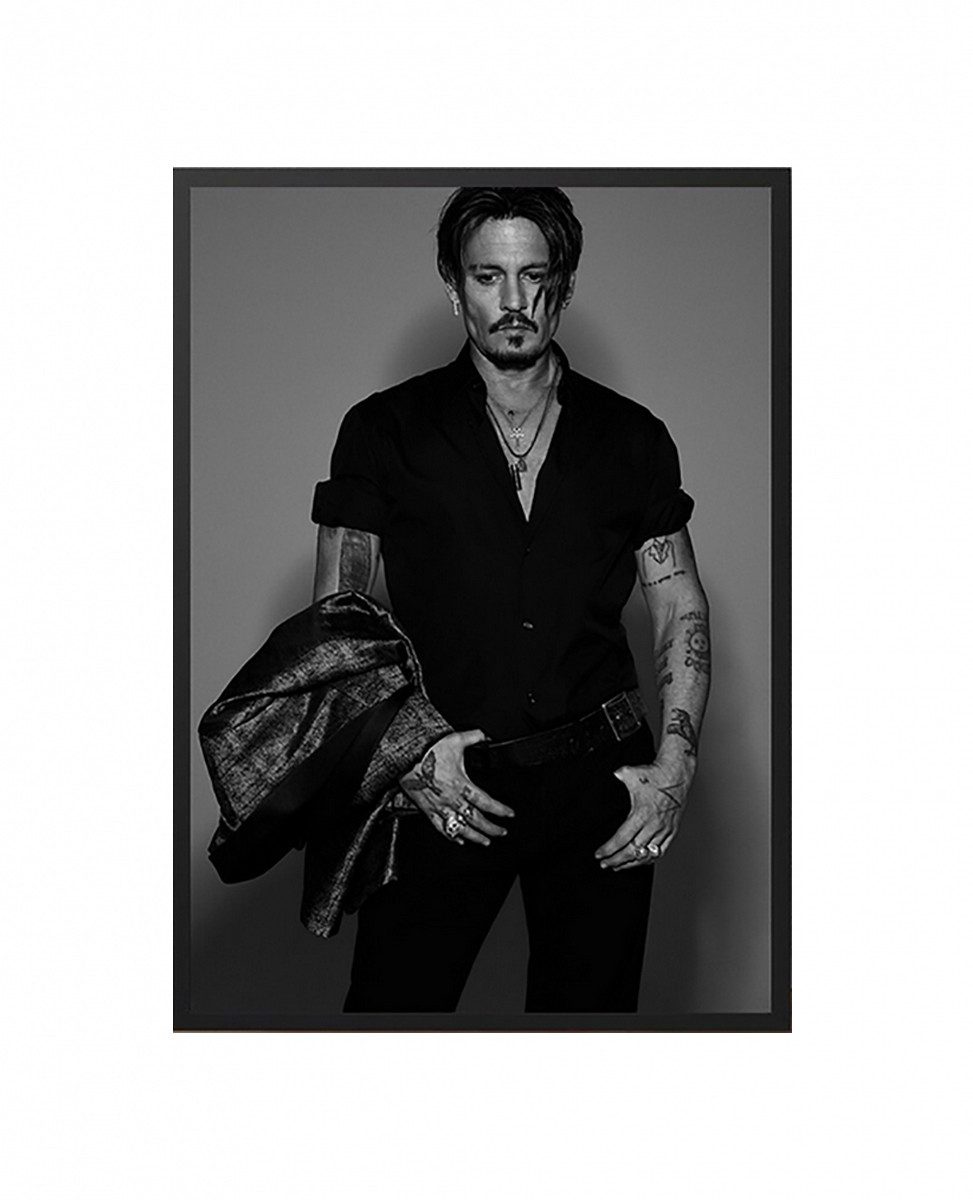 TPFLiving Kunstdruck (OHNE RAHMEN) Poster - Leinwand - Wandbild, Johnny Depp - Coole Schnappschüsse des US-amerikanischen Schauspielers (Leinwand Wohnzimmer, Leinwand Bilder, Kunstdruck), Leinwand bunt - Größe 13x18cm