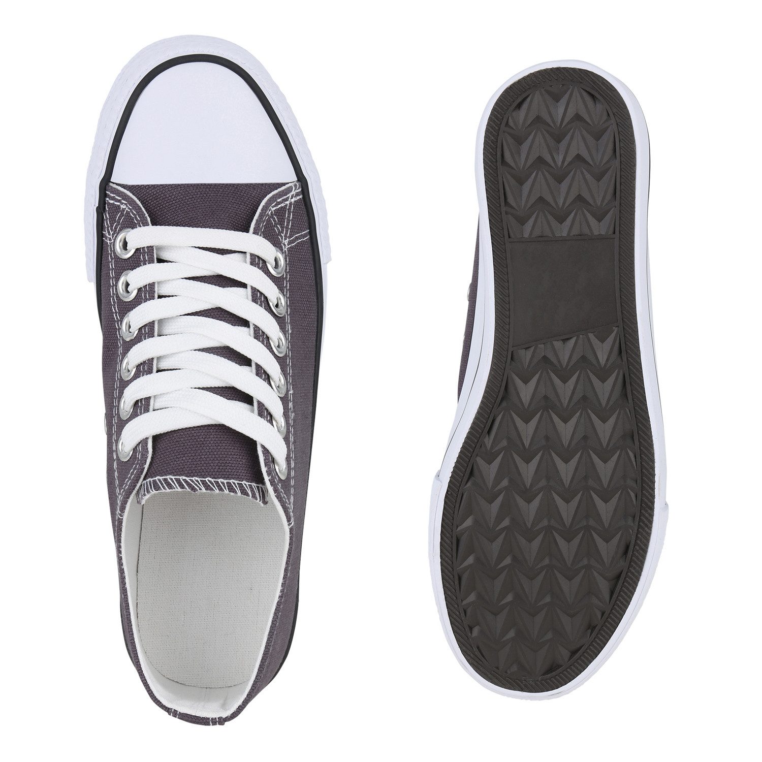 VAN HILL 21594036 TH CA01-1[TH] Damen Sneaker Dk Grey 36 Sneaker Damen Sneaker Low Schnürer Bequeme Basic Stoff Freizeit