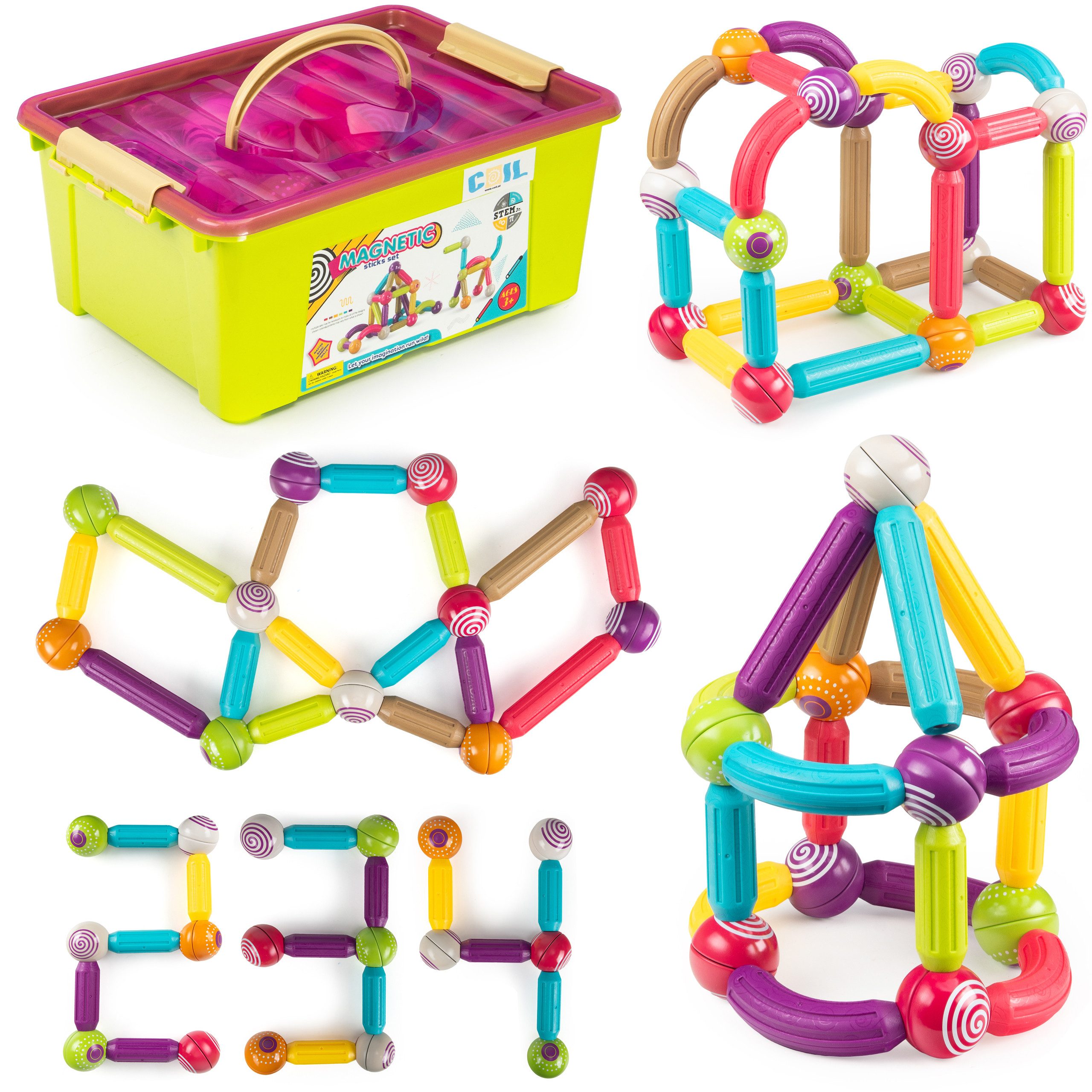 COIL DIY-STEM-Bausteine, Montessori Spielzeug, Magnetspielzeug Magnetspielb günstig online kaufen