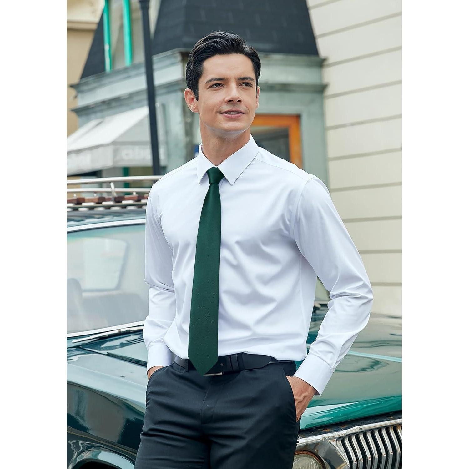 LuxusKollektion Krawatte Krawatte Einstecktuch Manschettenknöpfe Set Herren Hochzeit Grün