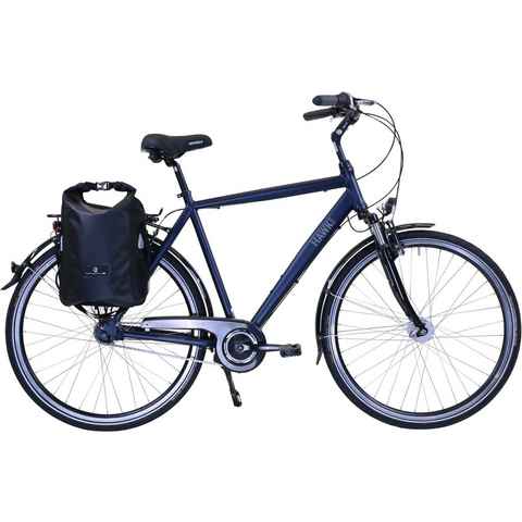 HAWK Bikes Cityrad HAWK Citytrek Gent Deluxe Plus Ocean Blue, 7 Gang Shimano Nexus Schaltwerk