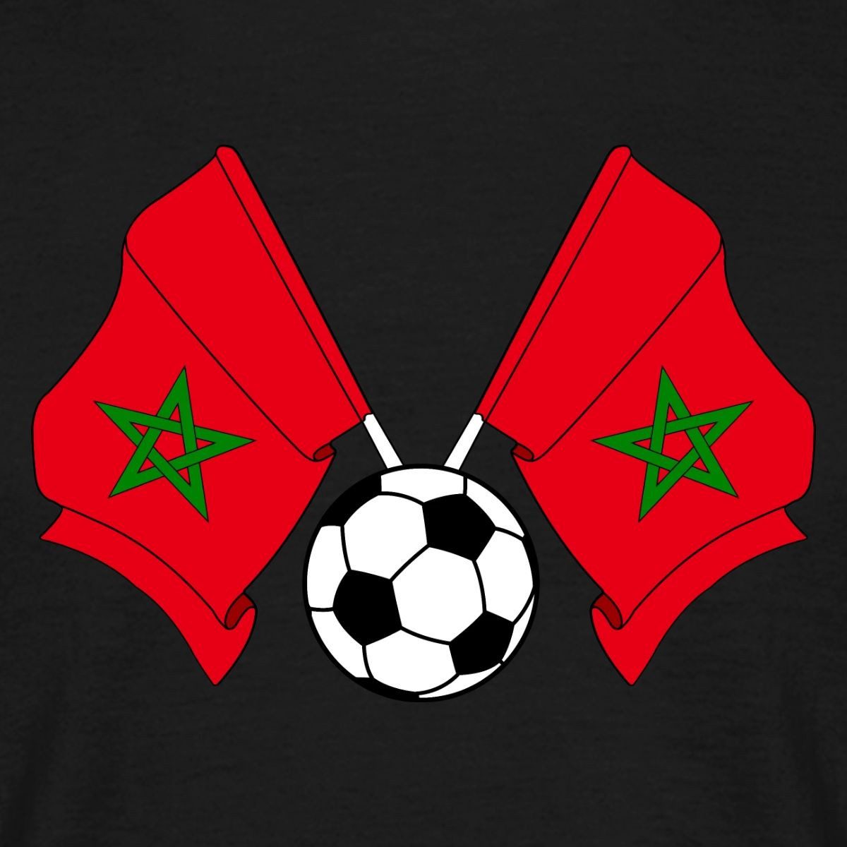 Spreadshirt T-Shirt Marokkanische Flaggen, Marokko Fußball Männer T-Shirt (1-tlg)