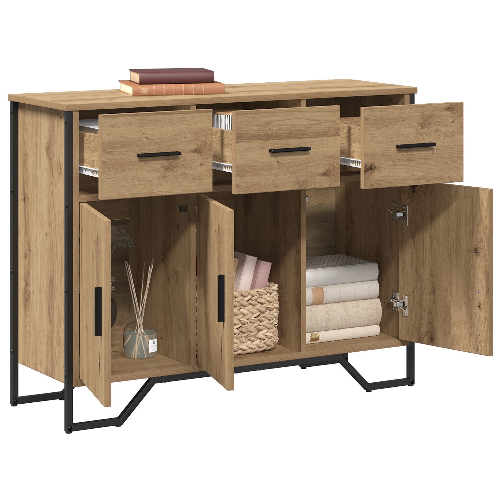 vidaXL Sideboard Sideboard Artisan Oak 97x32,5x74,5 günstig online kaufen