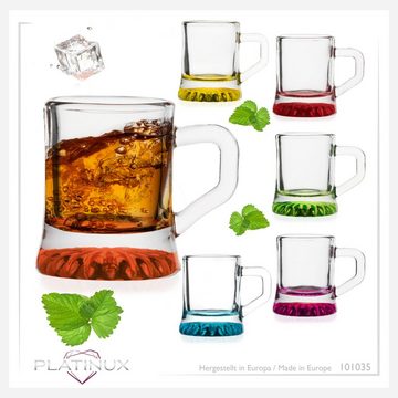 PLATINUX Schnapsglas Shotgläser mit Henkel, Glas, Set 2cl Schnapskrug Partygläser Schnapsgläser Mini Bierkrug Pinnchen