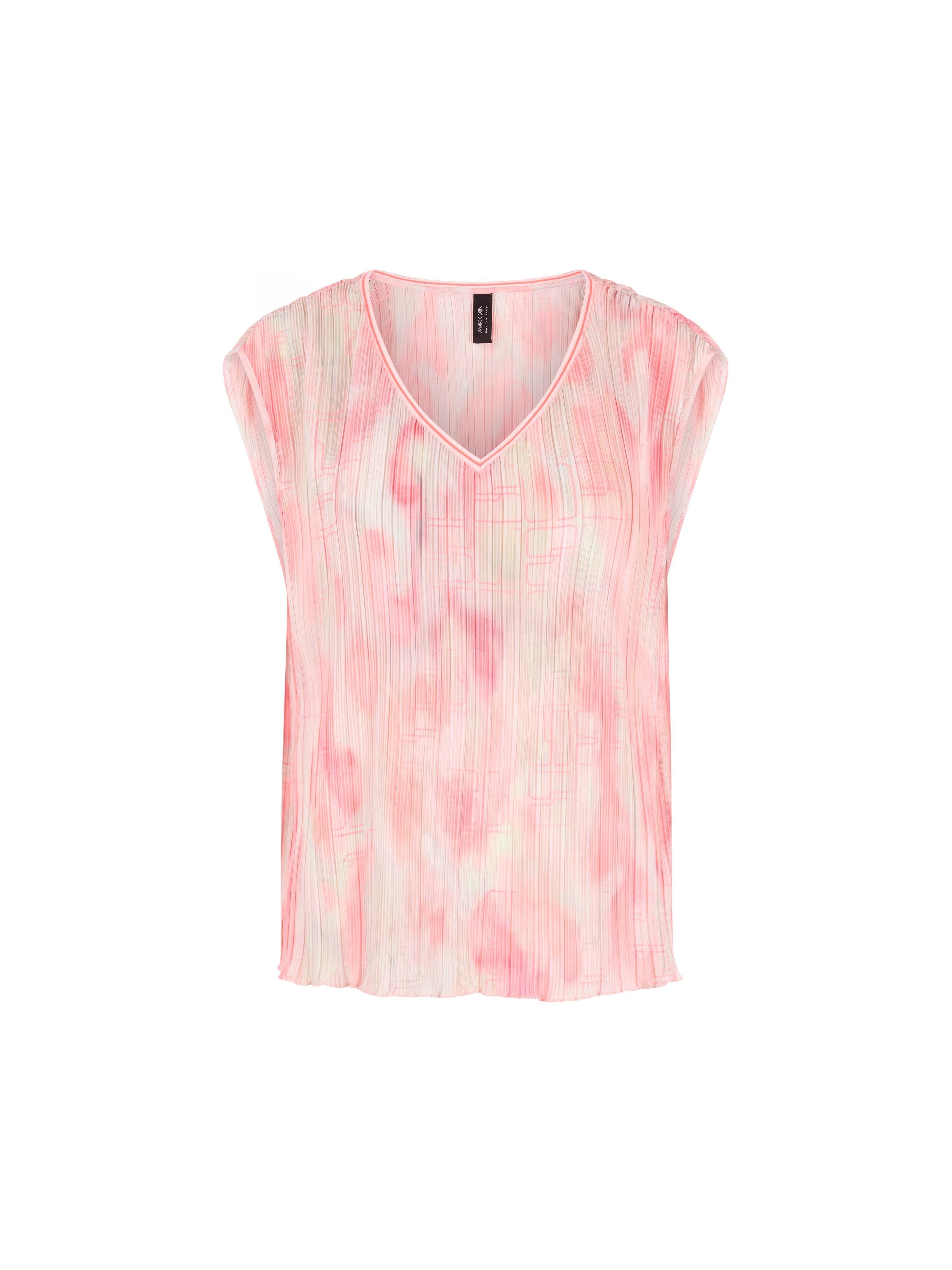 Marc Cain Blusentop Mindful Moving Premium Damenmode ärmellos, Plissee