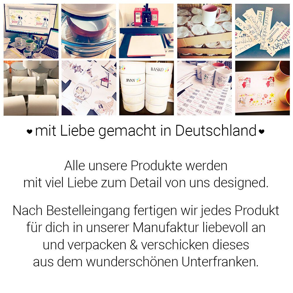 Cadouri Tasse ZWEIBEINER TRINKNAPF mit Jack Russell - Kaffeetasse für Hundefreunde, Keramik, mit Hunderasse, beidseitig bedruckt, handgefertigt, Geschenk, 330 ml