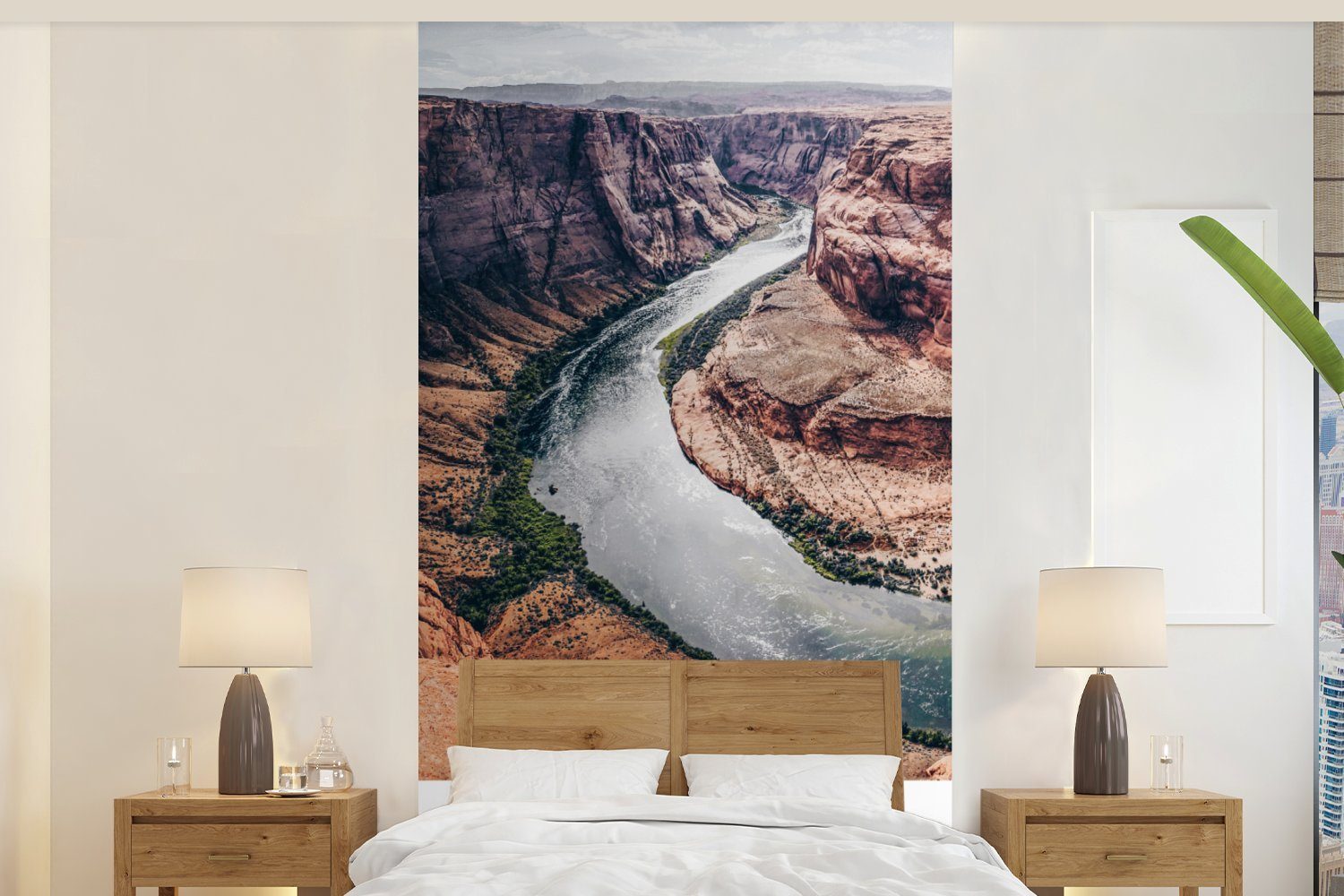 MuchoWow Fototapete Amerika - Arizona - Wasser - Natur, Matt, bedruckt, (2 St), Vliestapete für Wohnzimmer Schlafzimmer Küche, Fototapete