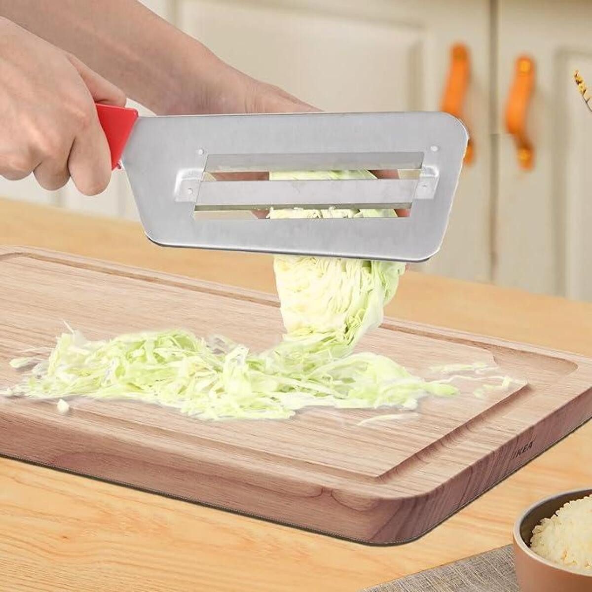 FELIXLEO Gemüsehobel Kohlreibe aus Edelstahl, Hobel für Sauerkraut und Krautsalat, (2-St) – Bild 4 von 5