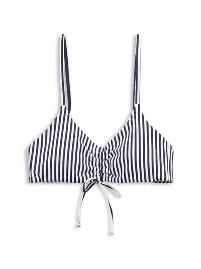 Esprit Bustier-Bikini-Top Wattiertes Bikinitop im Streifenlook
