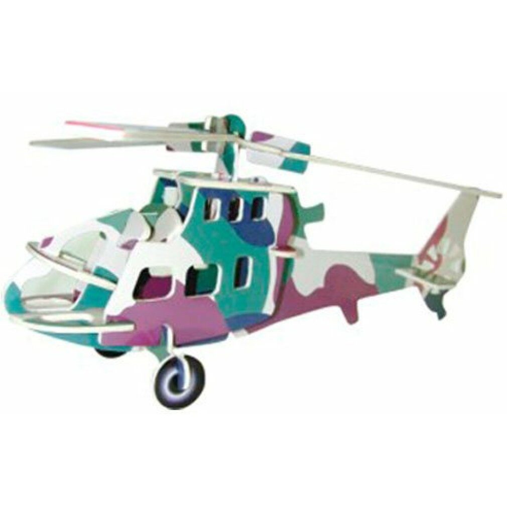 WOODEN TOY WCK 3D-Puzzle WOODEN TOY, WCK 3D Puzzle Kampfhubschrauber Farbe, Puzzleteile