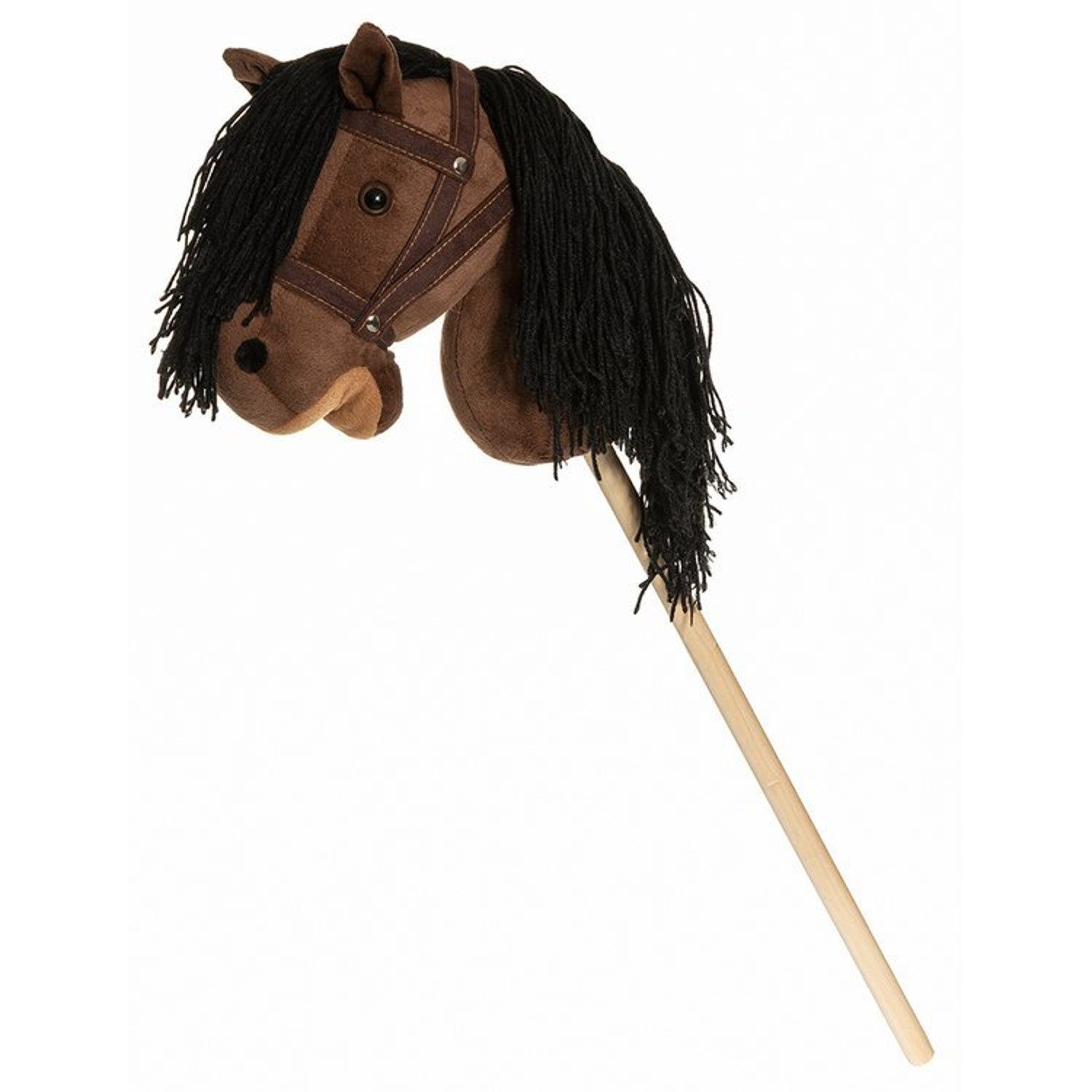 Teddykompaniet Steckenpferd T-TED-03002, Plüschpferd auf einem Holzstab Hobby Horse 80 cm