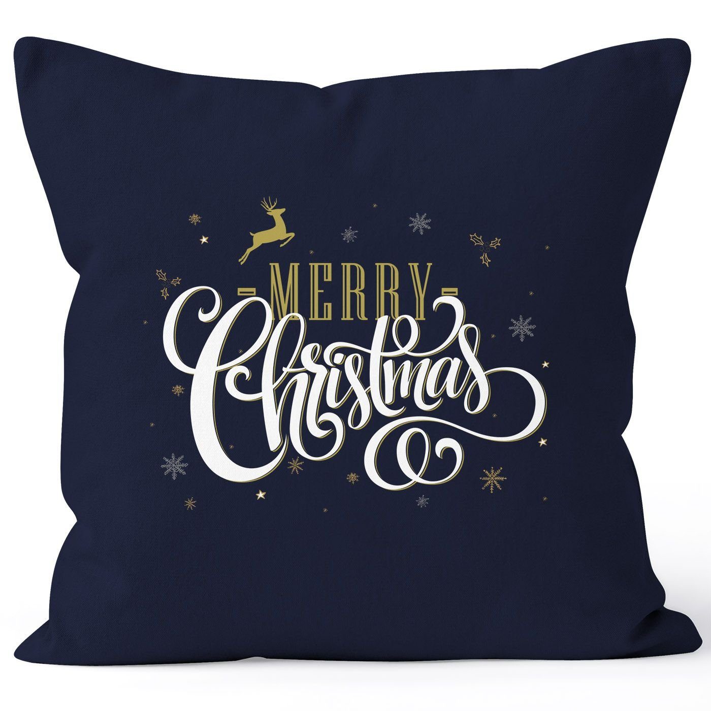 MoonWorks Dekokissen Kissenbezug Merry Christmas Weihnachten Geschenk Kissen-Hülle