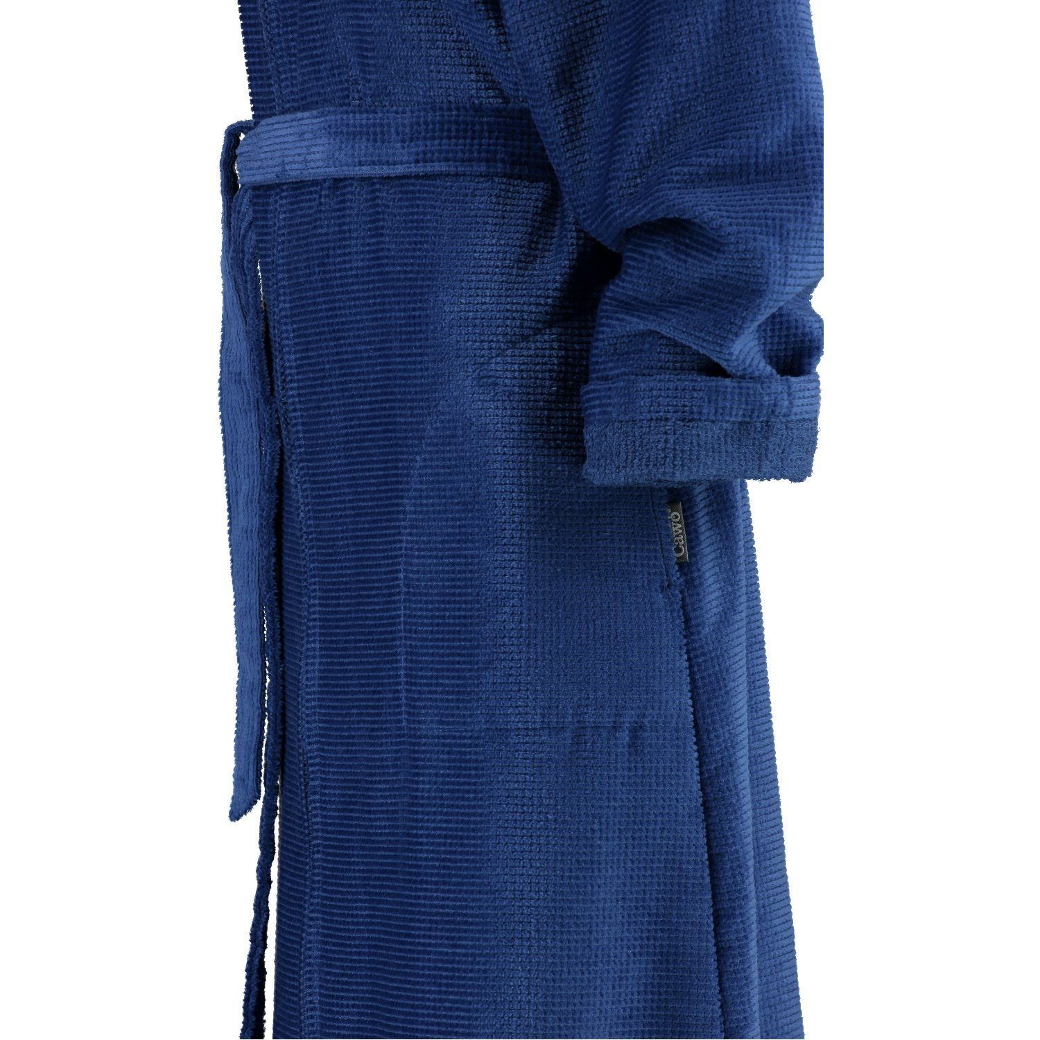 Mit Reißverschluss, 115 Damenbademantel Mit einem blau Langform, Reißverschluss 4311, Reißverschluss, Cawö Baumwolle,