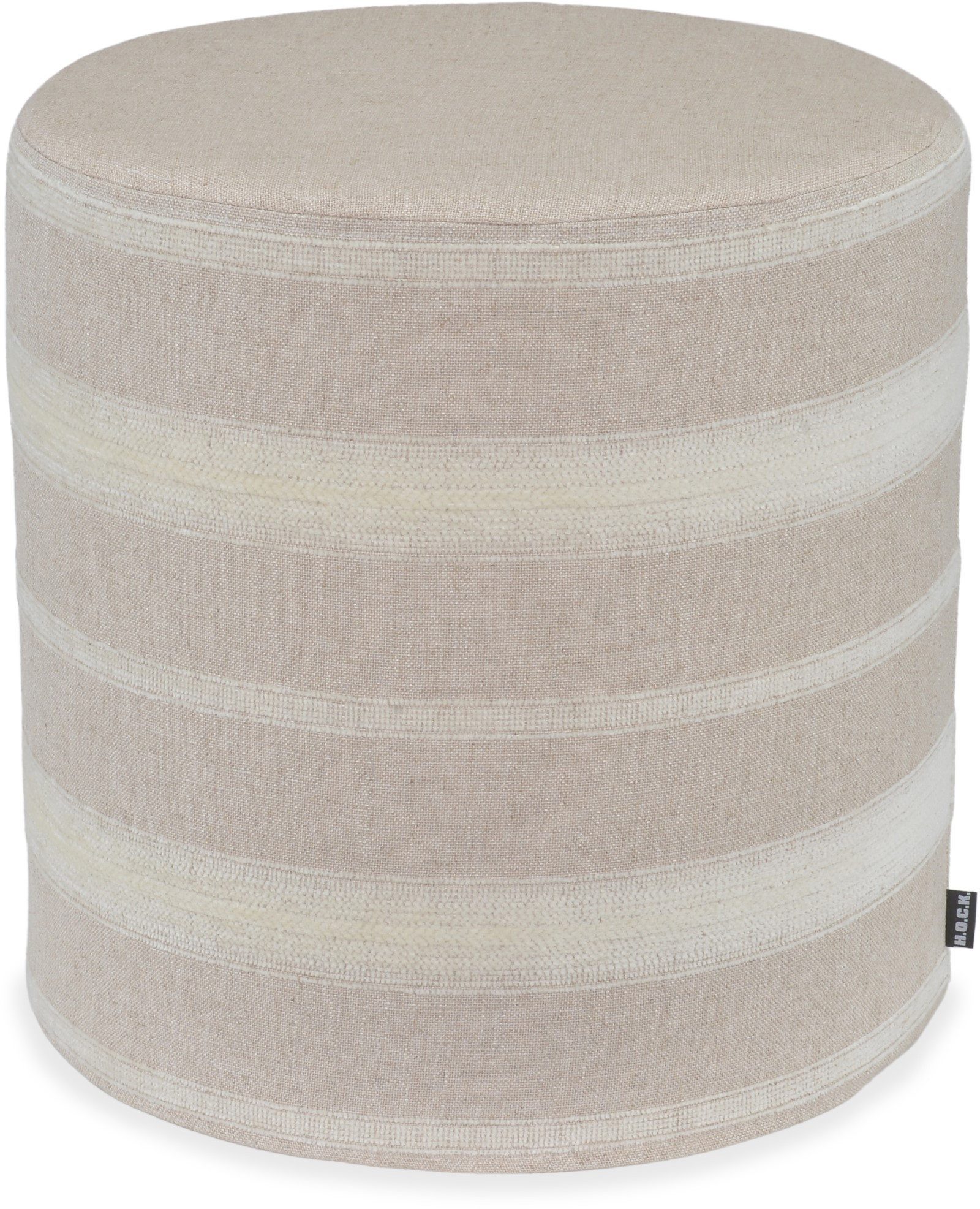 H.O.C.K. Sitzhocker H.O.C.K. Collin Hocker rund Pouf ø45x45cm Streifen natur ecru, Hocker, Barhocker & Sitzhocker, Schminktischhocker, Wohnzimmer Hocker