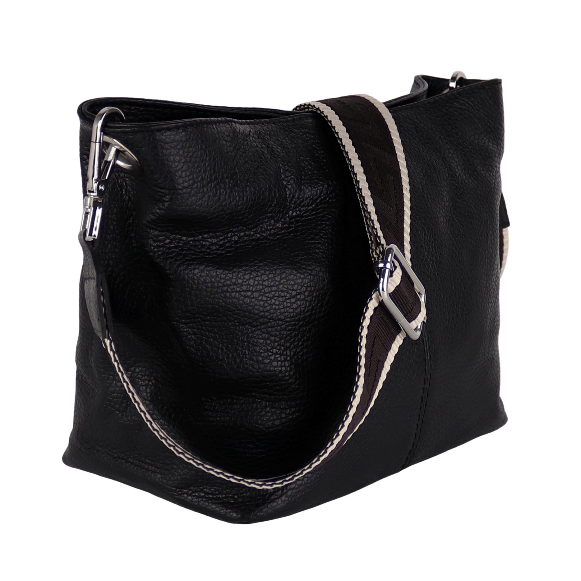 MIRROSI Umhängetasche Damen Crossbody Bag, Echtleder Made In Italy (Schultertasche für jeden Anlass (1 Tasche & 2 Gurte), BOHO Style), 30x20x13cm, gemusterten& verstellbaren Schulterriemen