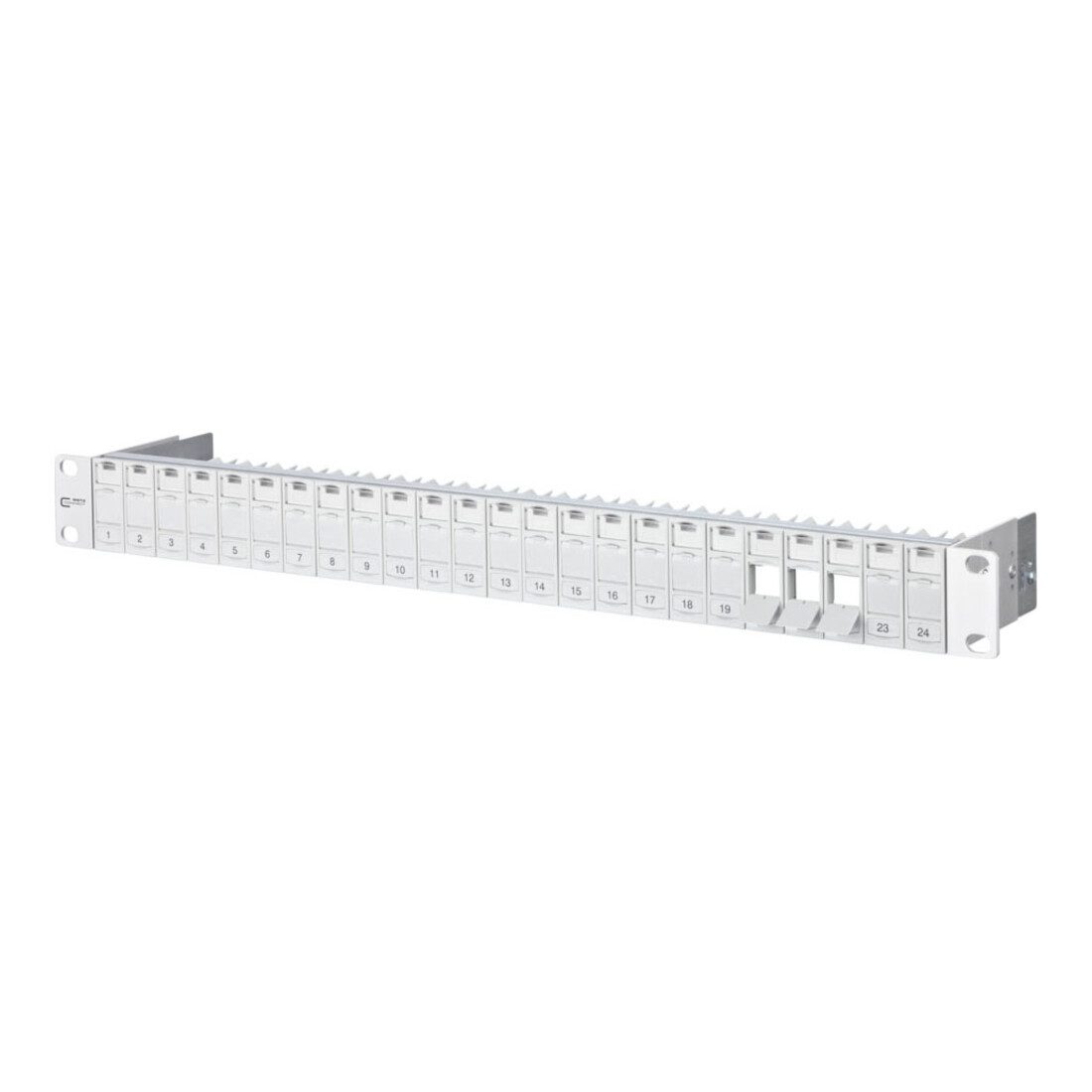 Metz Connect Montageklemme BTR NETCOM Patchfeld modul 24Port 1HE RAL7035 leer TN MPP24-7035-leer