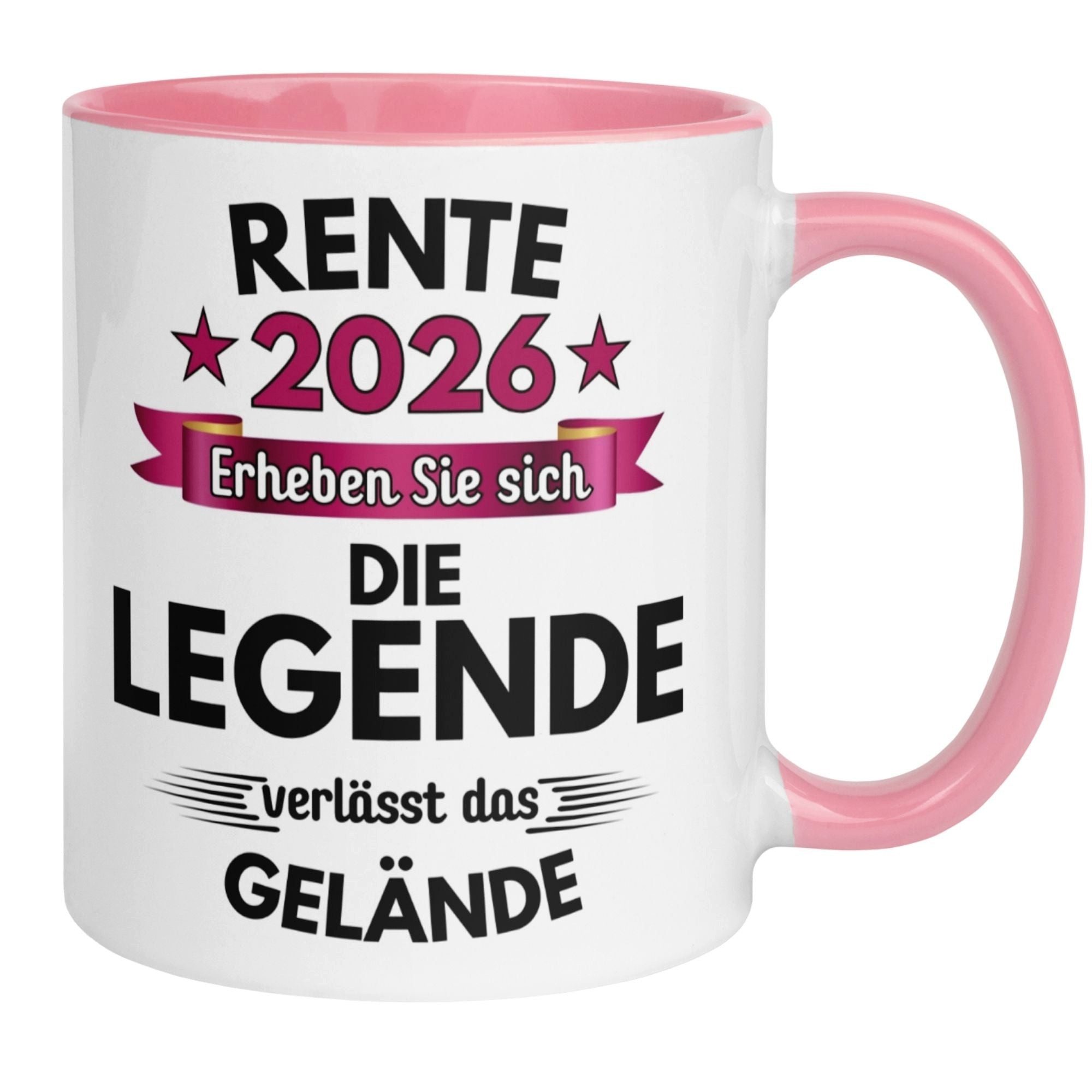 Momentals Tasse Rente – „Legende verlässt das Gelände“ – Geschenk zum Rentenbeginn, Gratis Versand · Links-&Rechtshänder · Spülmaschinenfest