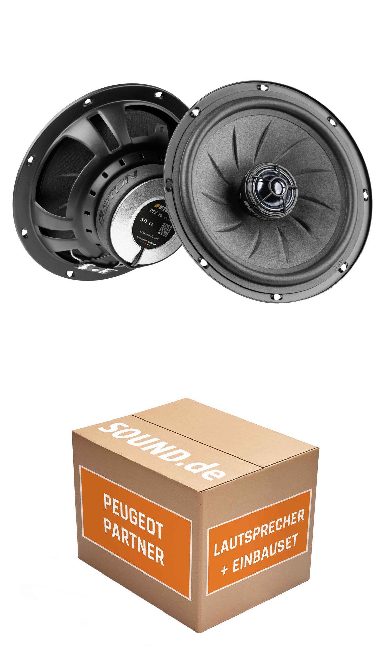 JUST SOUND best choice for caraudio Lautsprecher Boxen Einbauset Eton PFX16 Peugeot Partner Tepee Auto-Lautsprecher (70 W, 16 cm)