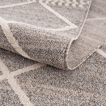 Läufer Art 2645, Carpet City, rechteckig, Höhe: 7 mm, Kurzflor, mit Kettfäden, Rauten-Optik, ideal für Flur & Diele