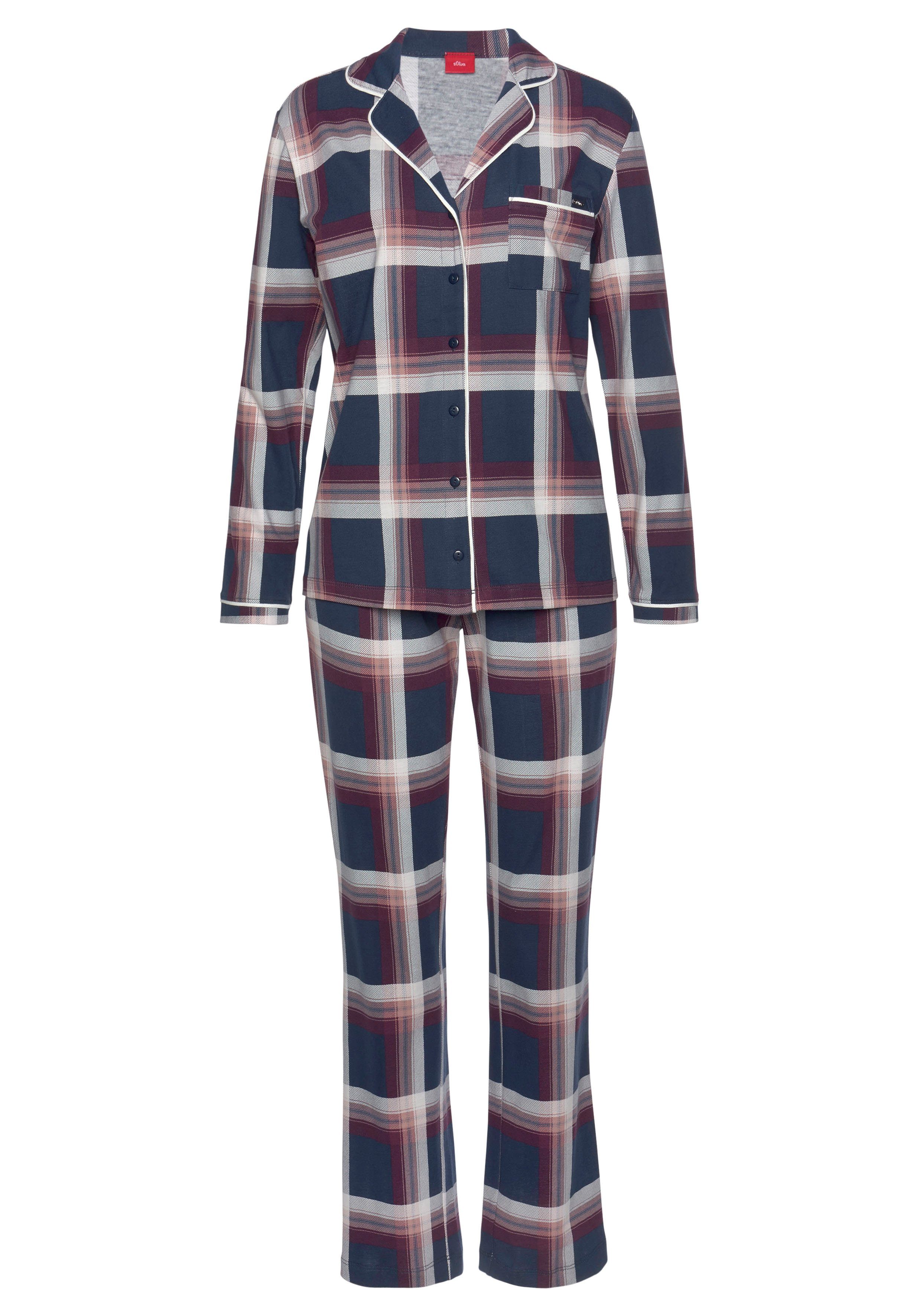 Wir stellen eine super berühmte Marke vor! s.Oliver Pyjama (2 klassischen tlg) im Karo-Muster