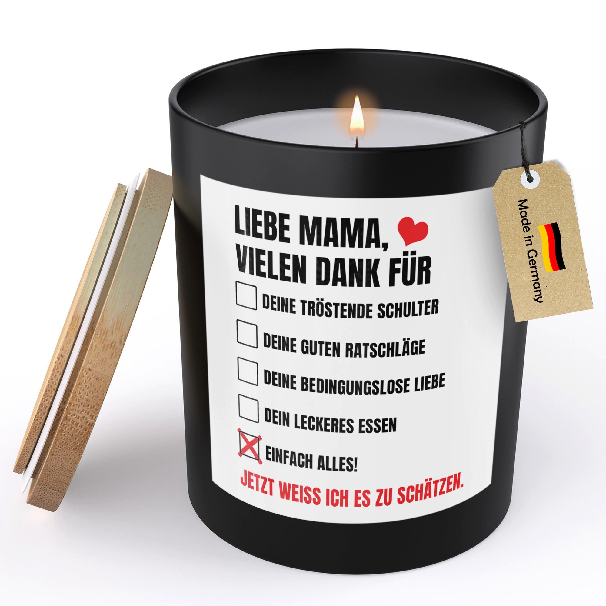 22Feels Duftkerze Deko Mama Geschenk Mutter Muttertag Geburtstag Weihnachten Frauen, MADE IN GERMANY, Europäisches Sojawachs, Handgegossen