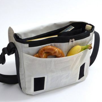 360Grad Laptoptasche Laptop- Schultertasche Barkasse Weiß Dunkelgrau, Segeltuch