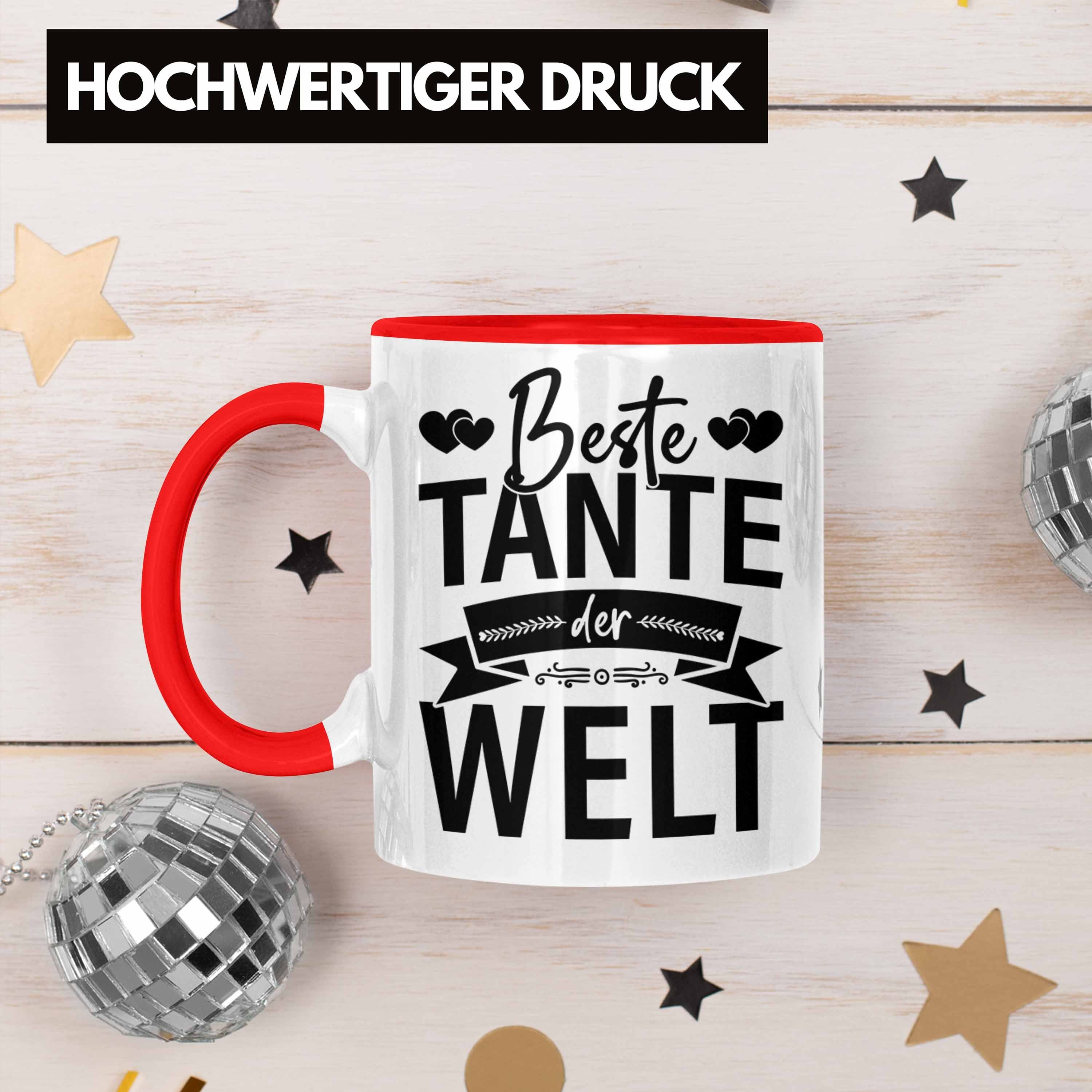Tante Beste Geschenke Welt Der Lieblingstante Tasse Rot Spruch Trendation Lustig Geschenkidee Tasse - Trendation