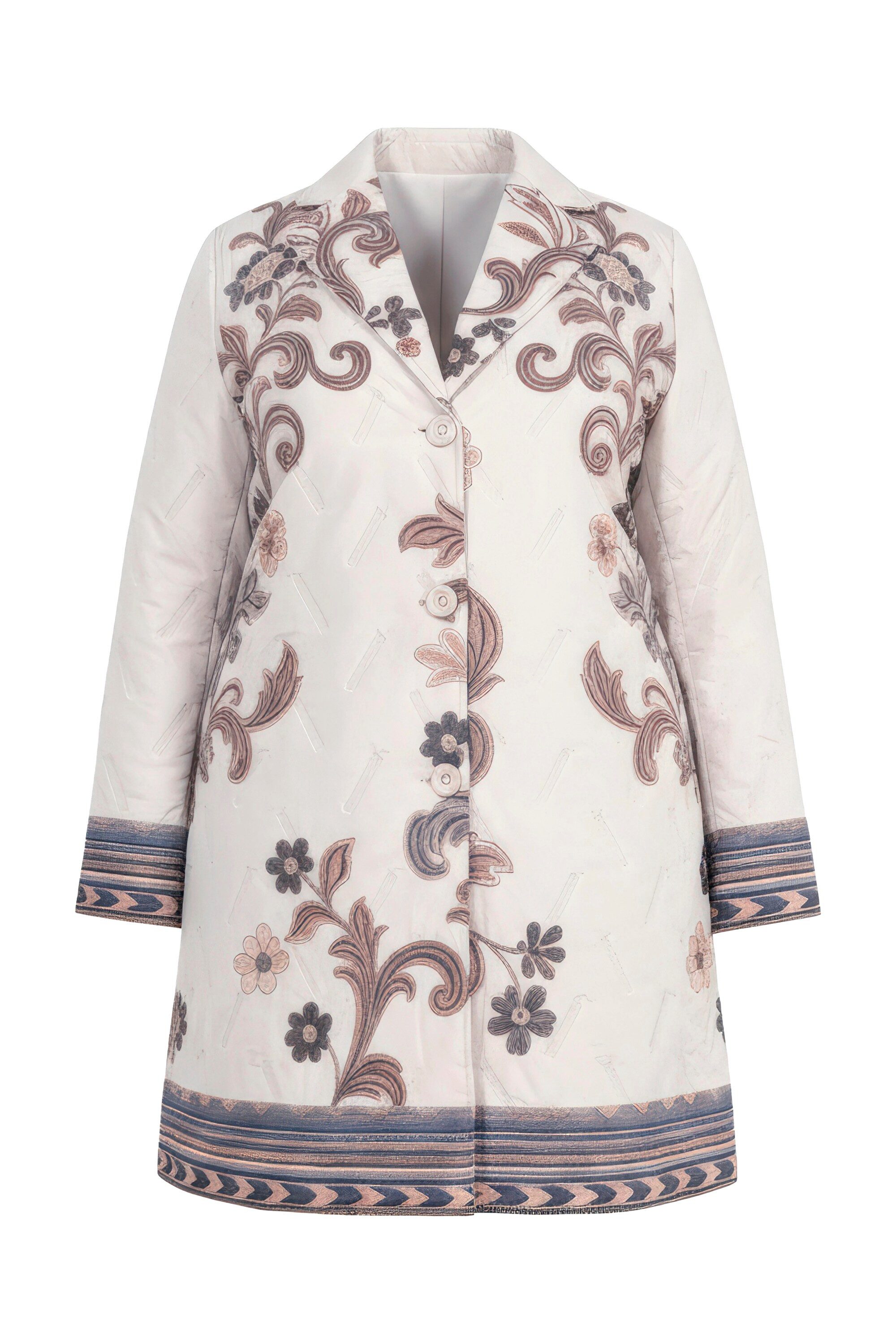 MIAMODA Outdoorjacke Blazerjacke A-Linie Print-Stickerei Reverskragen