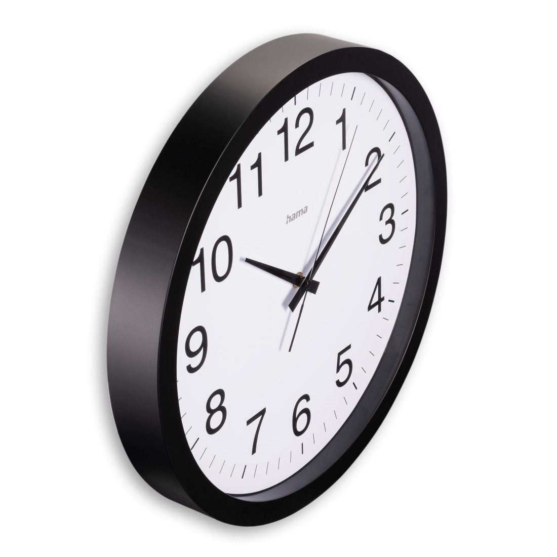 Hama Wanduhr Uhr "Aruba", Ø 40 cm, ohne Ticken, Schwarz (geräuscharm)