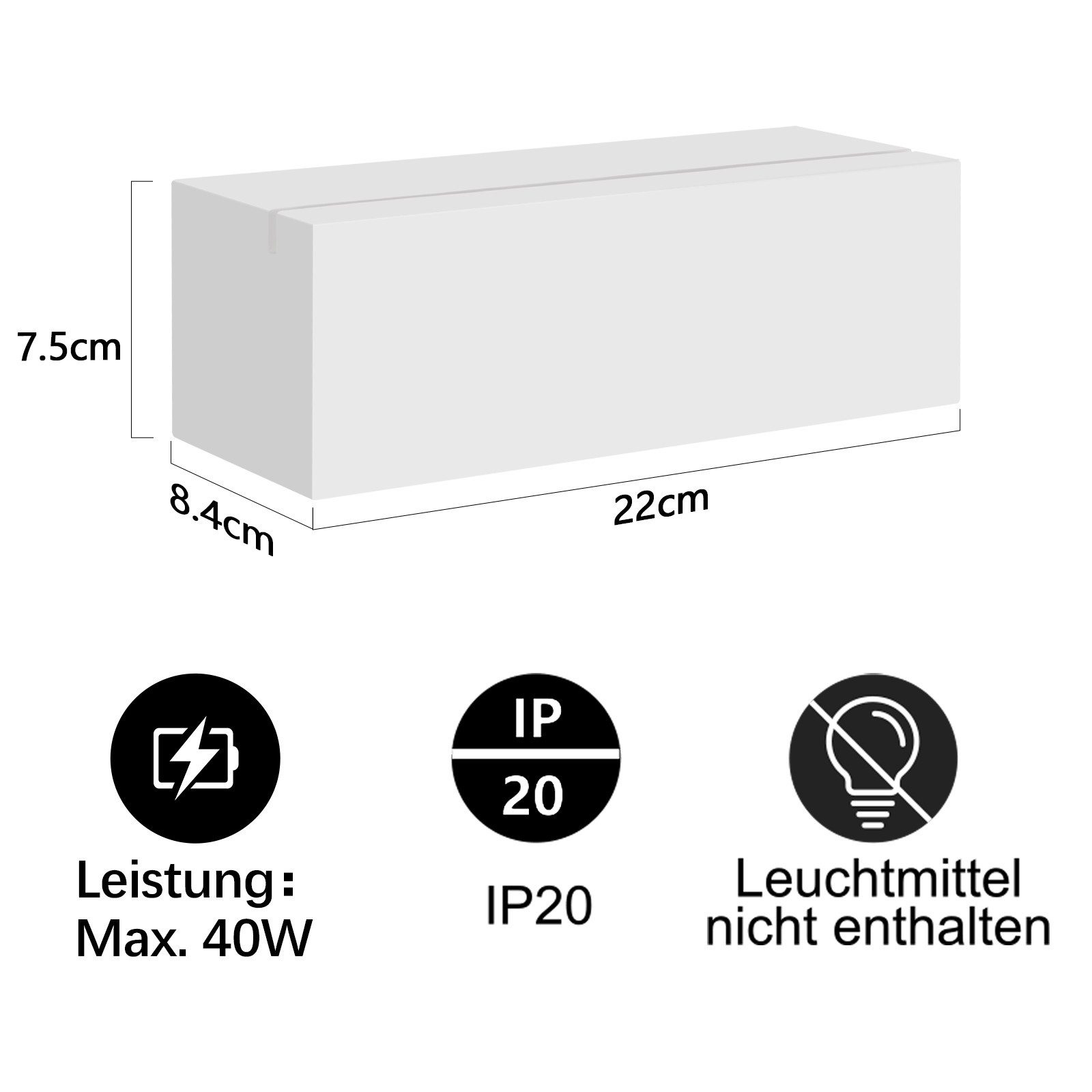 ZMH Wandleuchte Innen G9 - Modern Weiß Gipsleuchte für Schlafzimmer Treppenhaus Flur, Einfache Installation, ohne Leuchtmittel, Up und Down Flur Wandlampen für Kinderzimmer