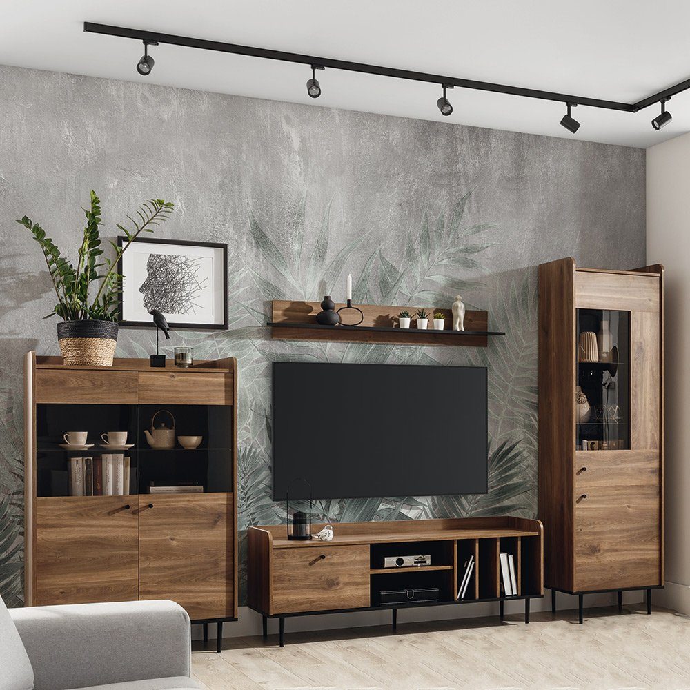 Lomadox Wohnzimmer-Set VAREDO-132, (Mega-Spar-Set, 4-St., 4-tlg), Eiche Nb. günstig online kaufen