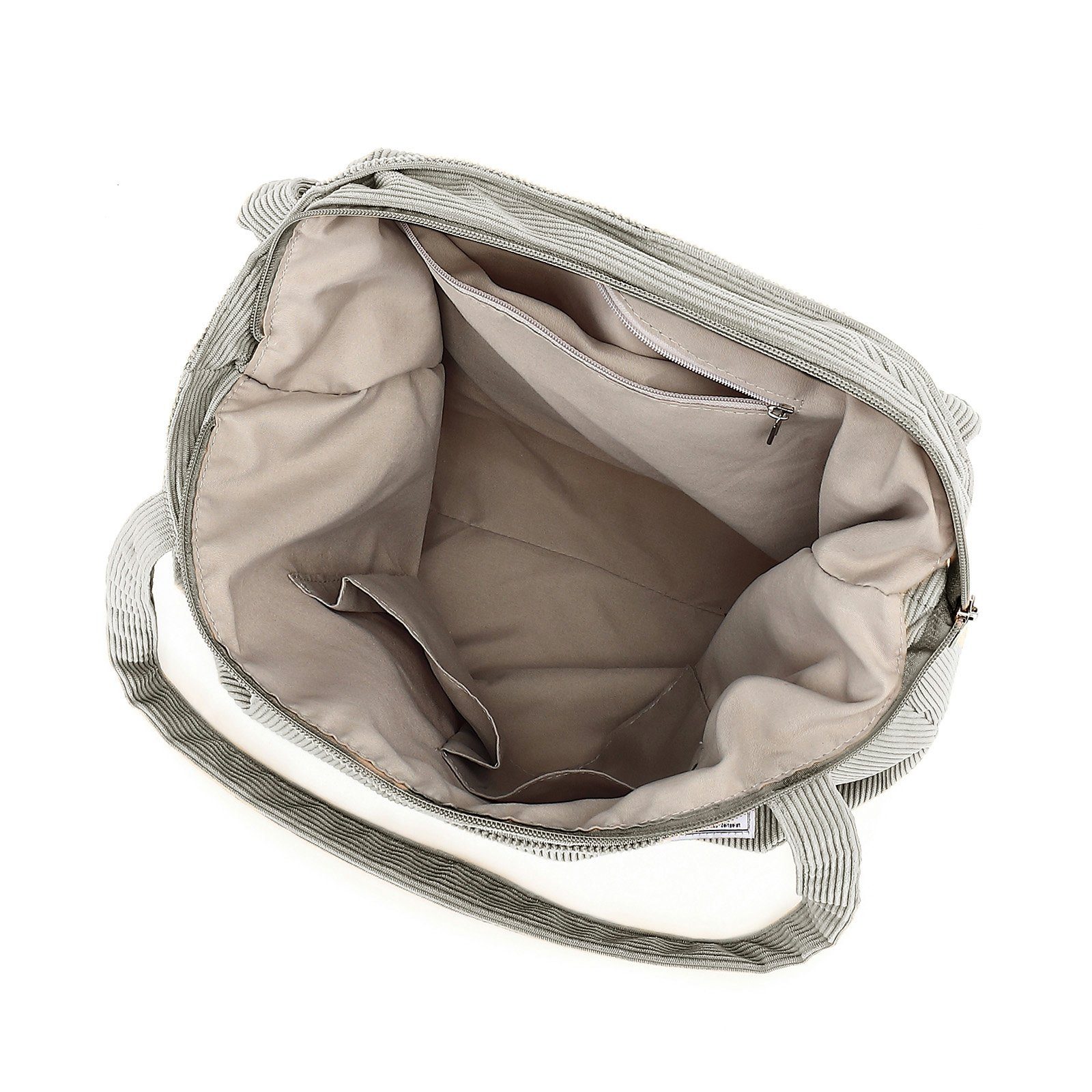 Grau Tasche Shopper Tasche Damen TAN.TOMI Handtasche mit Einkaufsbeutel Umhängetasche Tote Groß Bag Schultertaschen Reißverschluss,