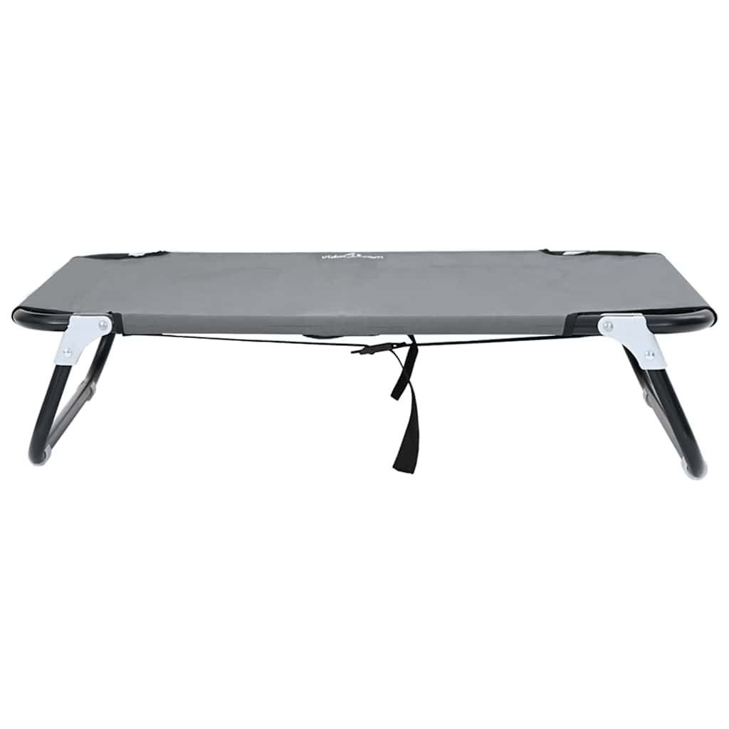vidaXL Hundekorb 80 x 55 x 18 cm Faltbares Hellgraues Hundebett M Oxford Gewebe und Sta