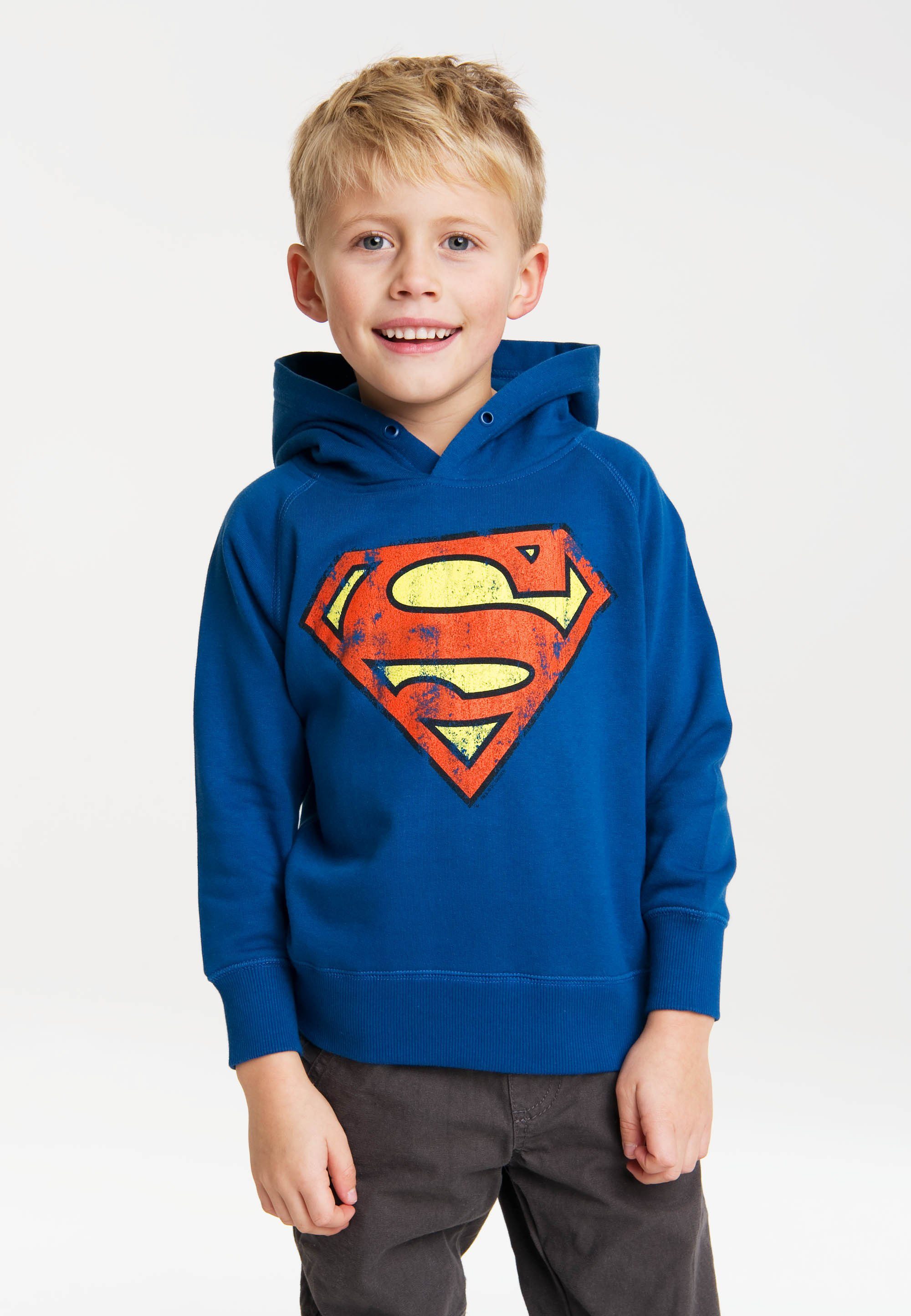 LOGOSHIRT Kapuzensweatshirt DC - Superman Logo mit Superman-Logo