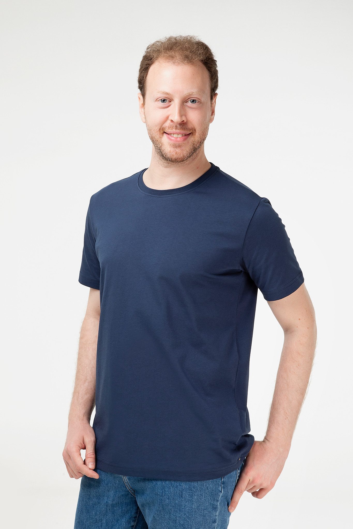 T-Shirt Herren T-Shirt mit Rundhalsausschnitt