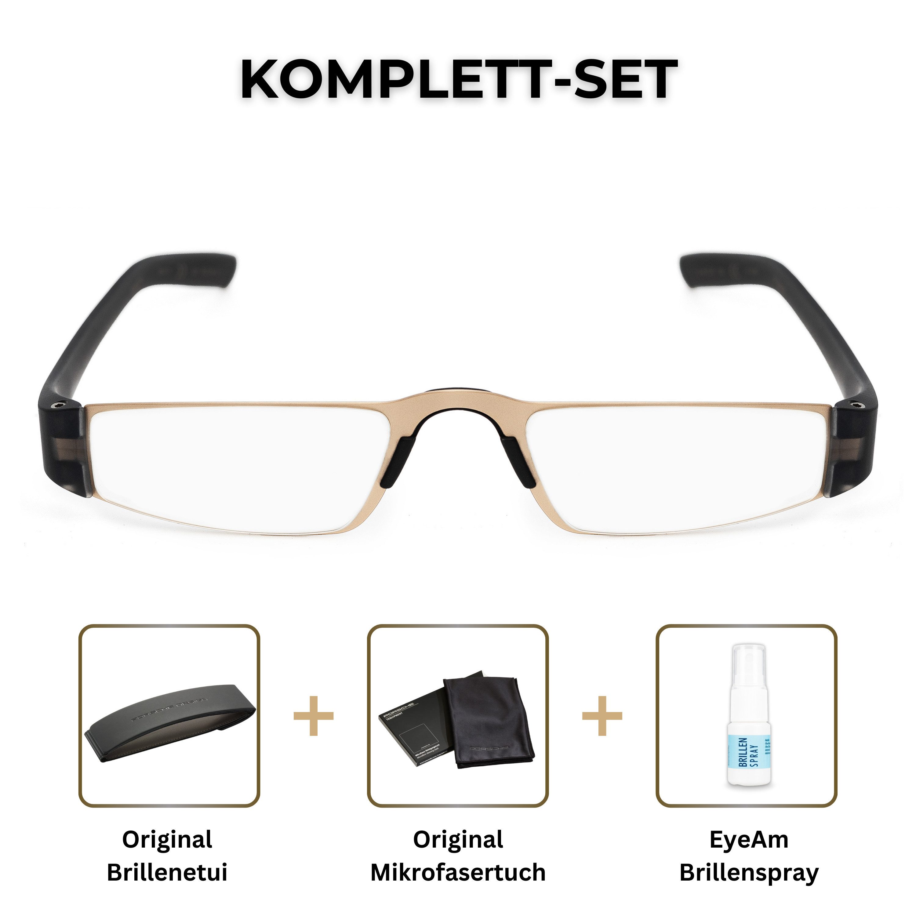 PORSCHE Design Brillengestell Porsche Design Lesebrille P8801, Sehhilfe aus Edelstahl, Modell: Q, 100 % Original Porsche Design, Direkt vom Optiker