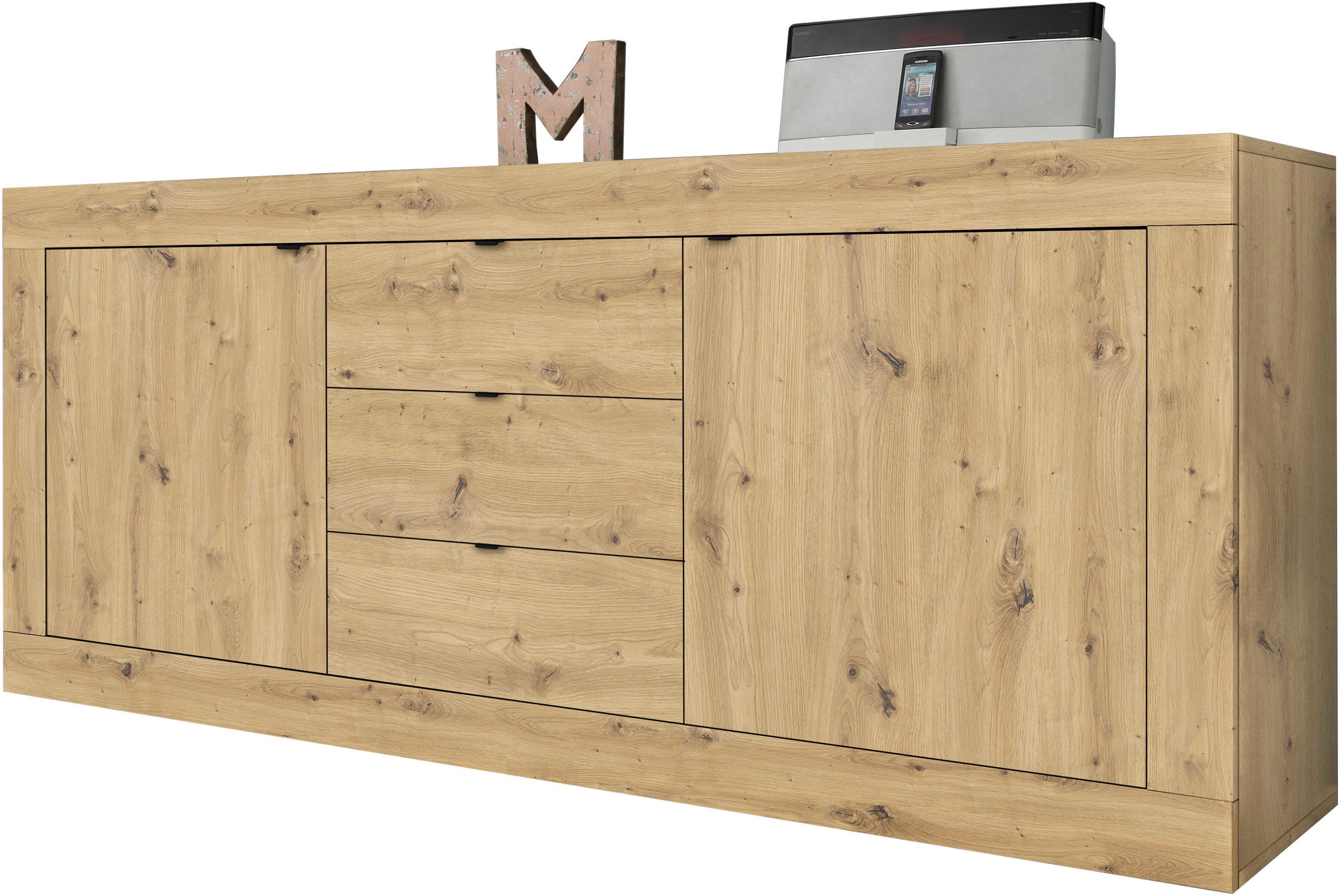 INOSIGN Sideboard Basic Breite 210 cm, Kommode 2 Türen, 3 Schubkästen, Anri günstig online kaufen