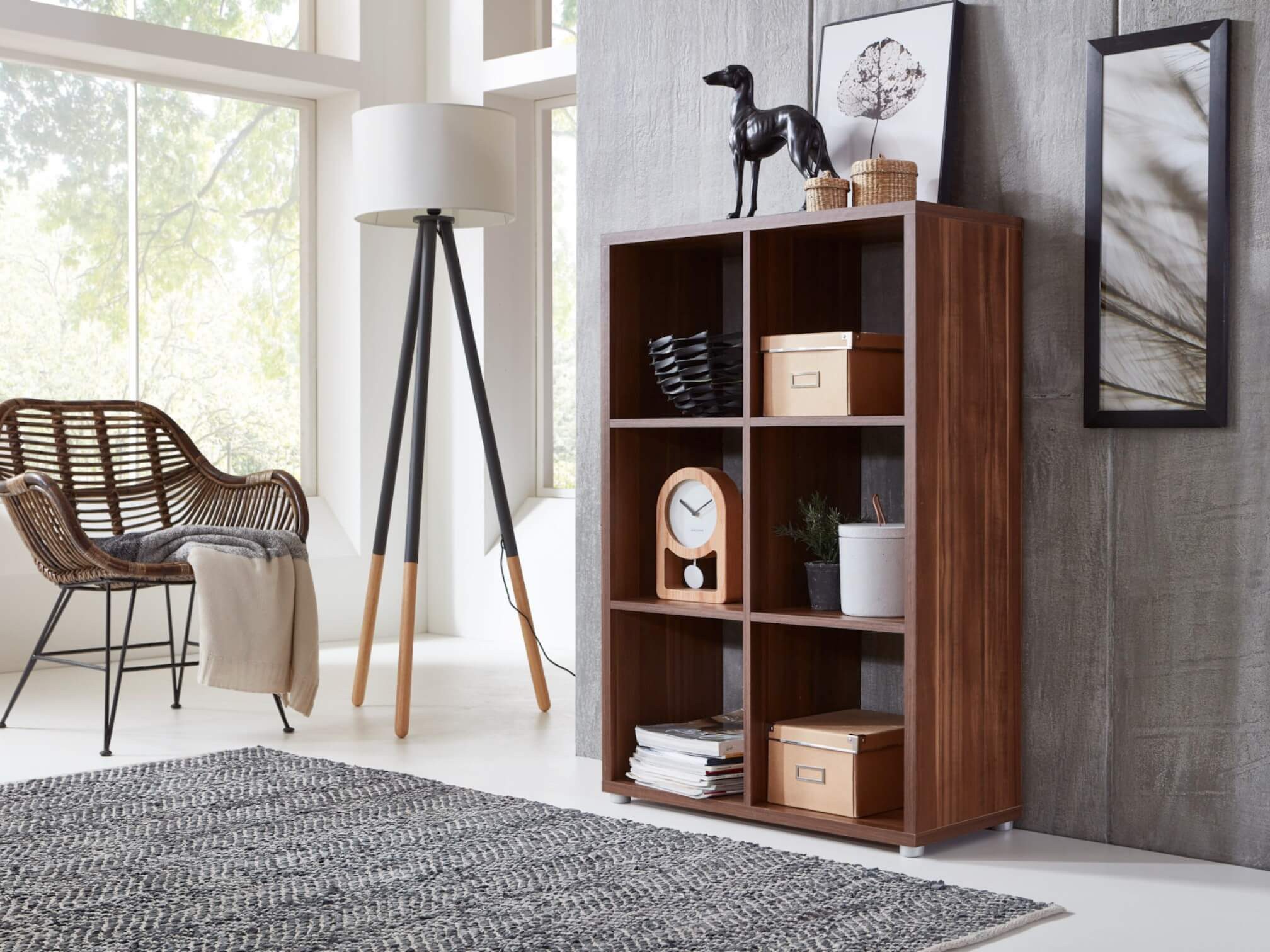 BMG Möbel Standregal NIZZA, Aktenregal, Würfelregal, Raumteiler mit 6 Fäche günstig online kaufen