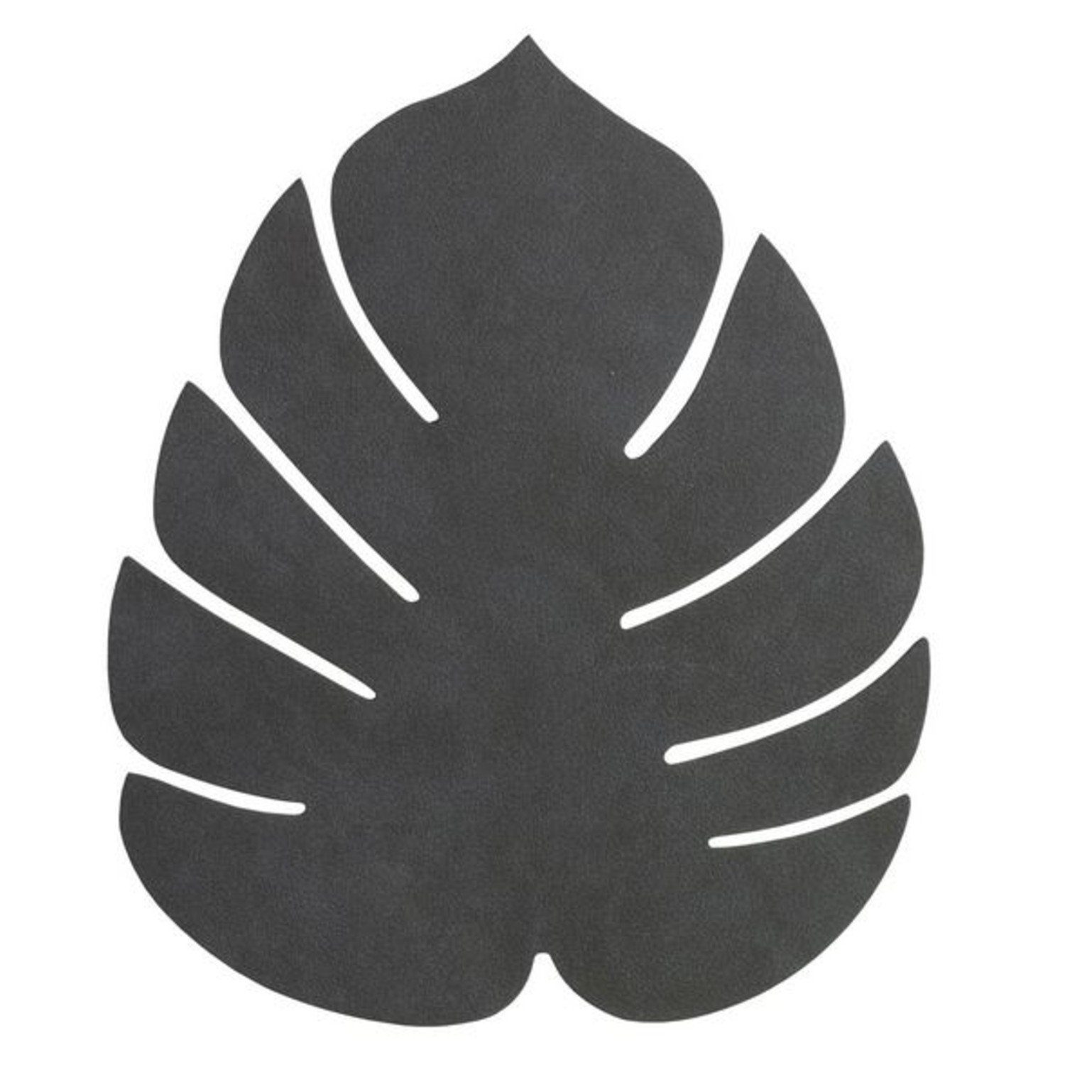 Platzset, Tischset Monstera Leaf L schwarz, LIND DNA, (Stück, 1-St., 1 Tischset), Recyclingleder