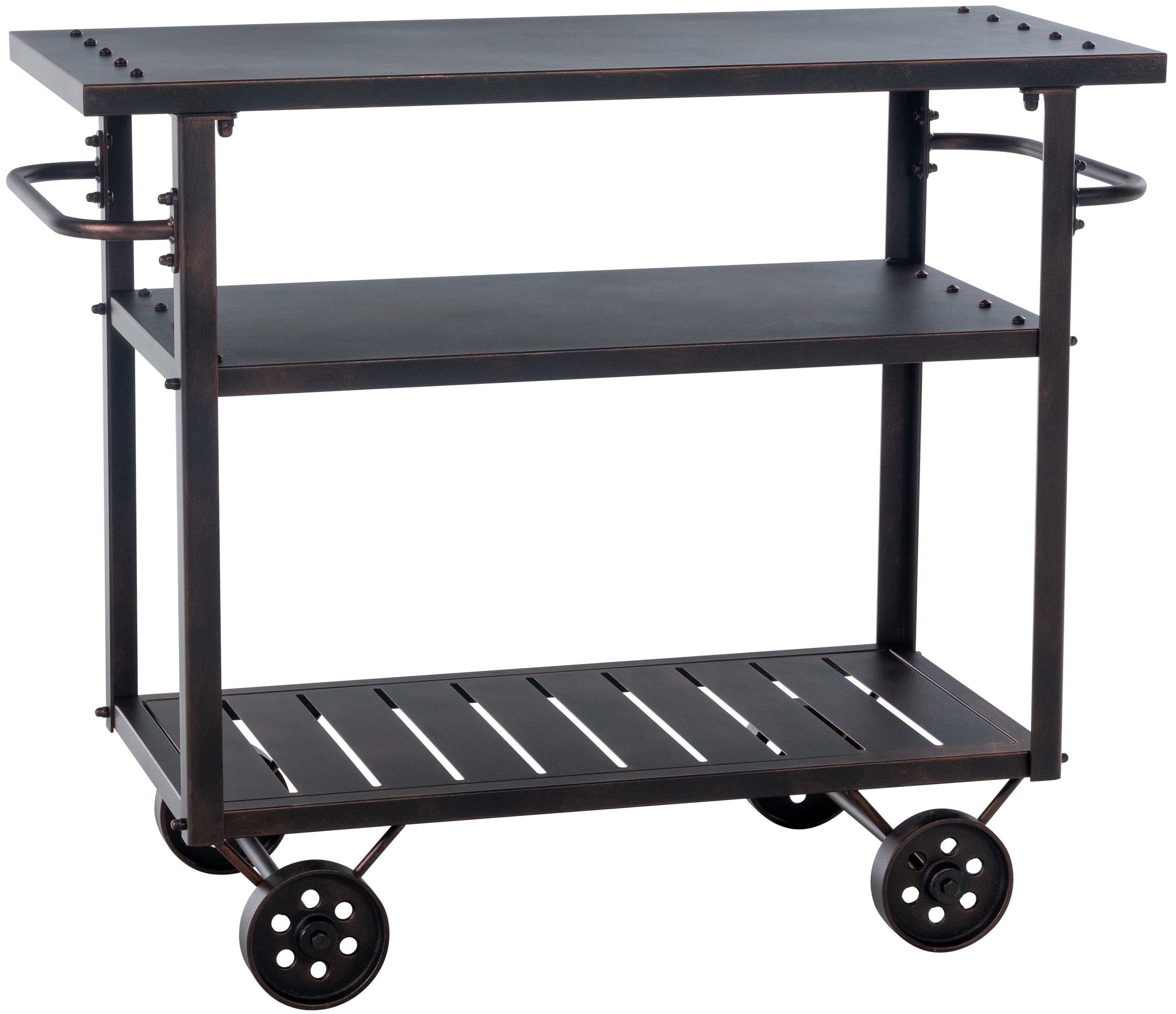 CLP Servierwagen Spring, Barwagen mit Rollen, Metall-Gestell bronze