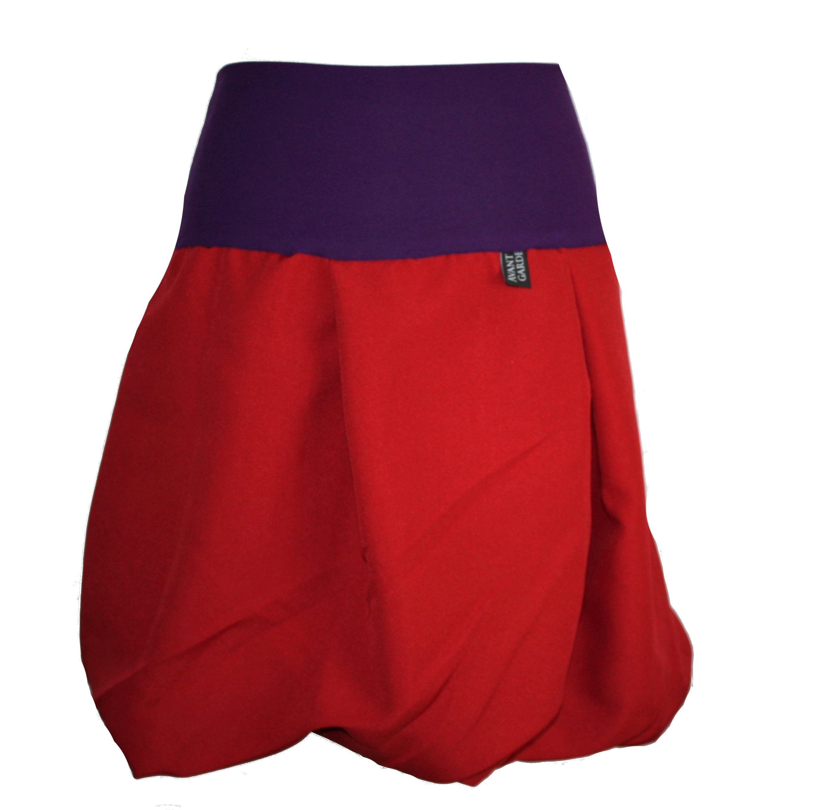dunkle design Ballonrock A-Linie Rot Violett 51cm Bund aus Jersey