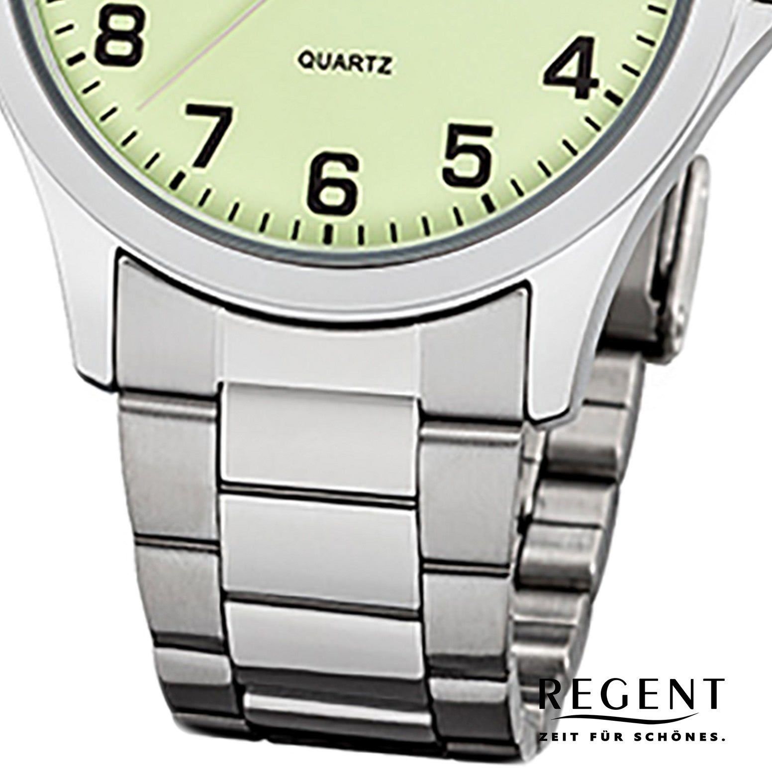 Regent Quarz, 39mm), Metall rund, Metallarmband Regent 1152405 Herren Quarzuhr mittel (ca. Herren Uhr Armbanduhr