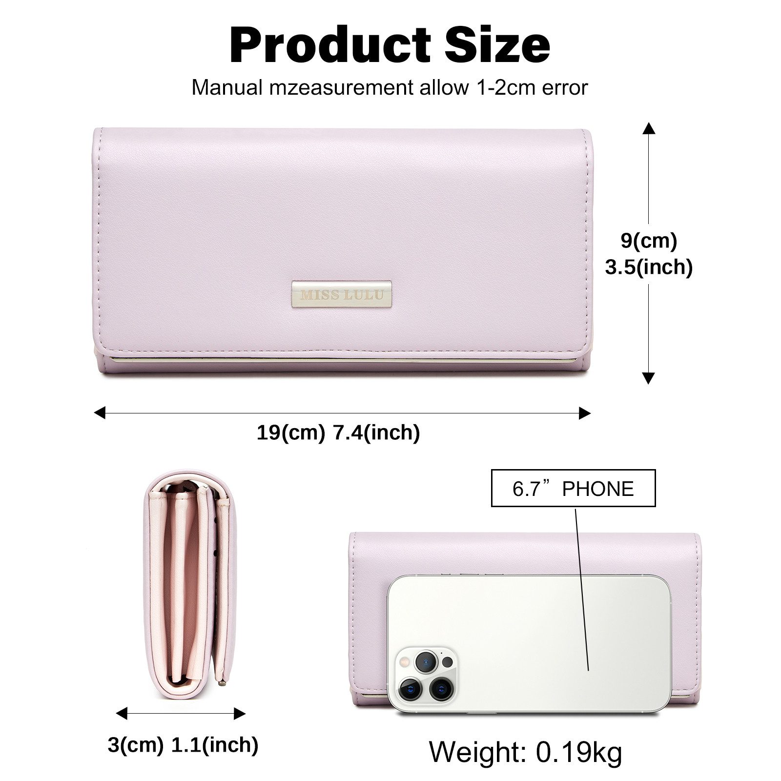 Miss Lulu Geldbörse Damen Lange Geldbeutel Frauen Portemonnaie Brieftasche günstig online kaufen