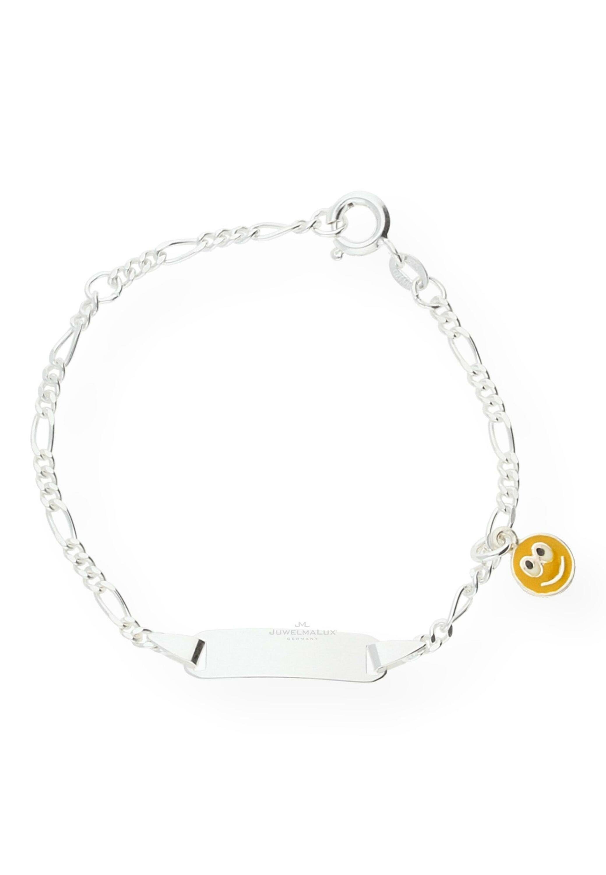 JuwelmaLux Silberarmband Kinder-Armband mit Schmuckschachtel Silber Kinder-Armband inkl. 925/000, (1-tlg), mit Gravurplatte Smileyanhänger Silber