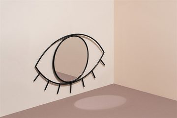 DOIY Dekospiegel Wandspiegel Cyclops Schwarz (Spiegelfläche ca. Ø  19 cm, 1-St., Metallrahmen), Auge Schmink Spiegel Badspiegel