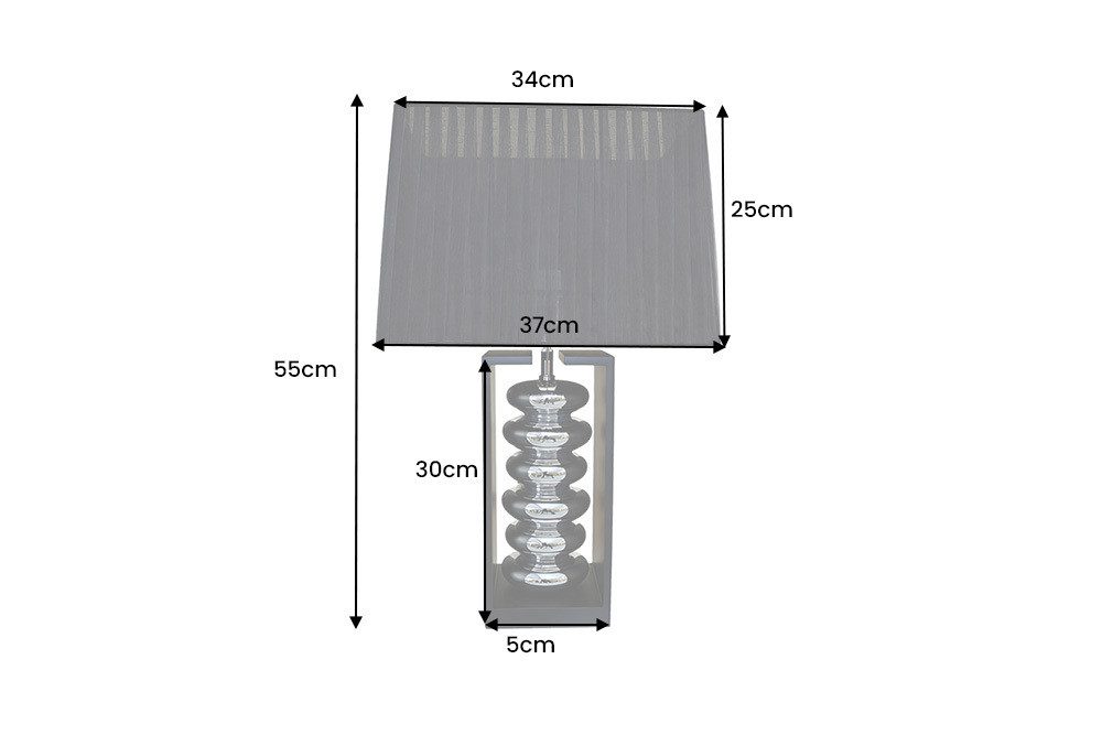 riess-ambiente Tischleuchte GRACIA 55cm schwarz/silber - Stoffschirm, Holzfuß, Modern Design, Ein-/Ausschalter, ohne Leuchtmittel, mit neigbarem Lampenschirm – ideal für Wohnzimmer & Schlafzimmer